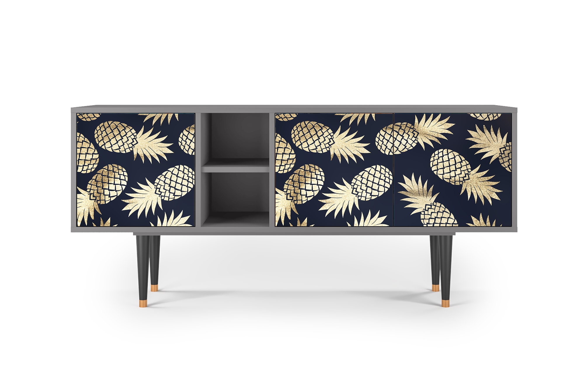 Meuble TV  bleu et jaune 3 tiroirs L 150 cm