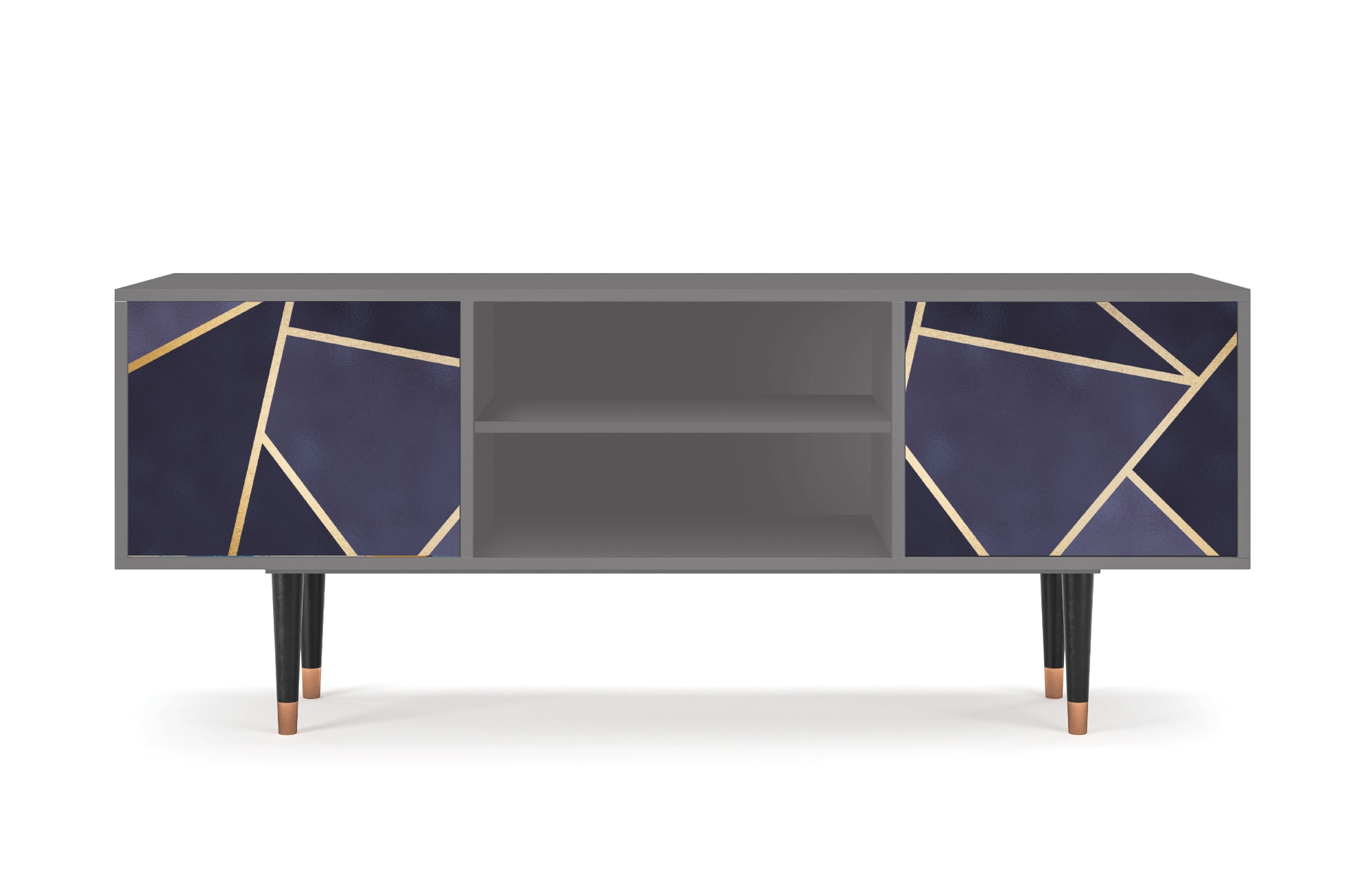 Meuble TV  bleu 2 portes L 170 cm