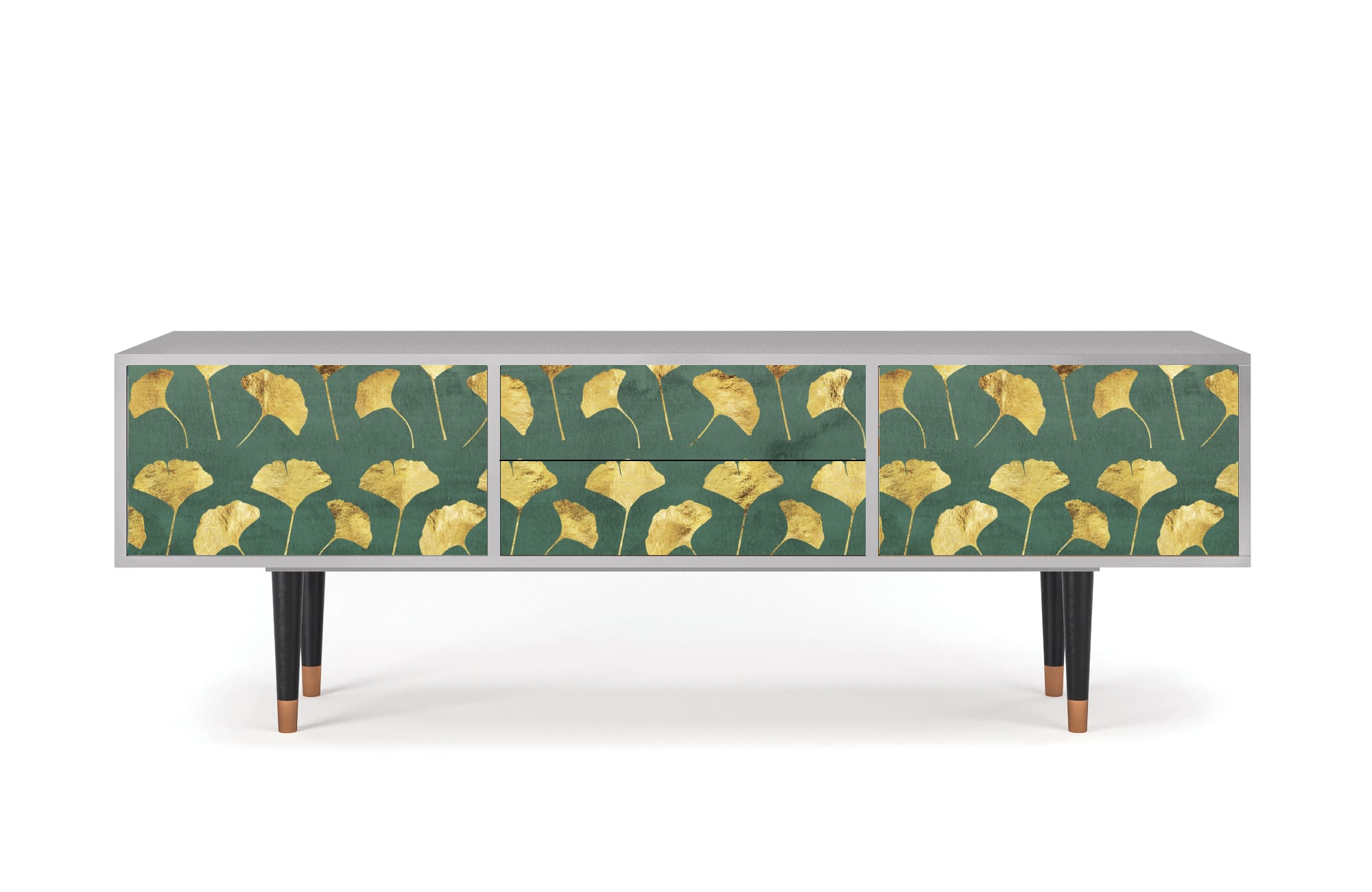 Meuble TV  vert et jaune 2 tiroirs et 2 portes L 170 cm