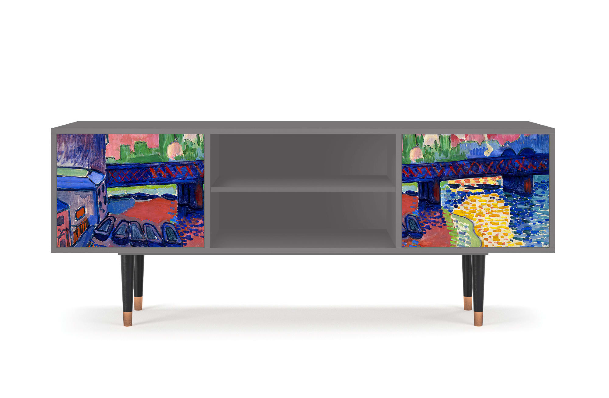 Meuble TV  multicolore 2 portes L 170 cm