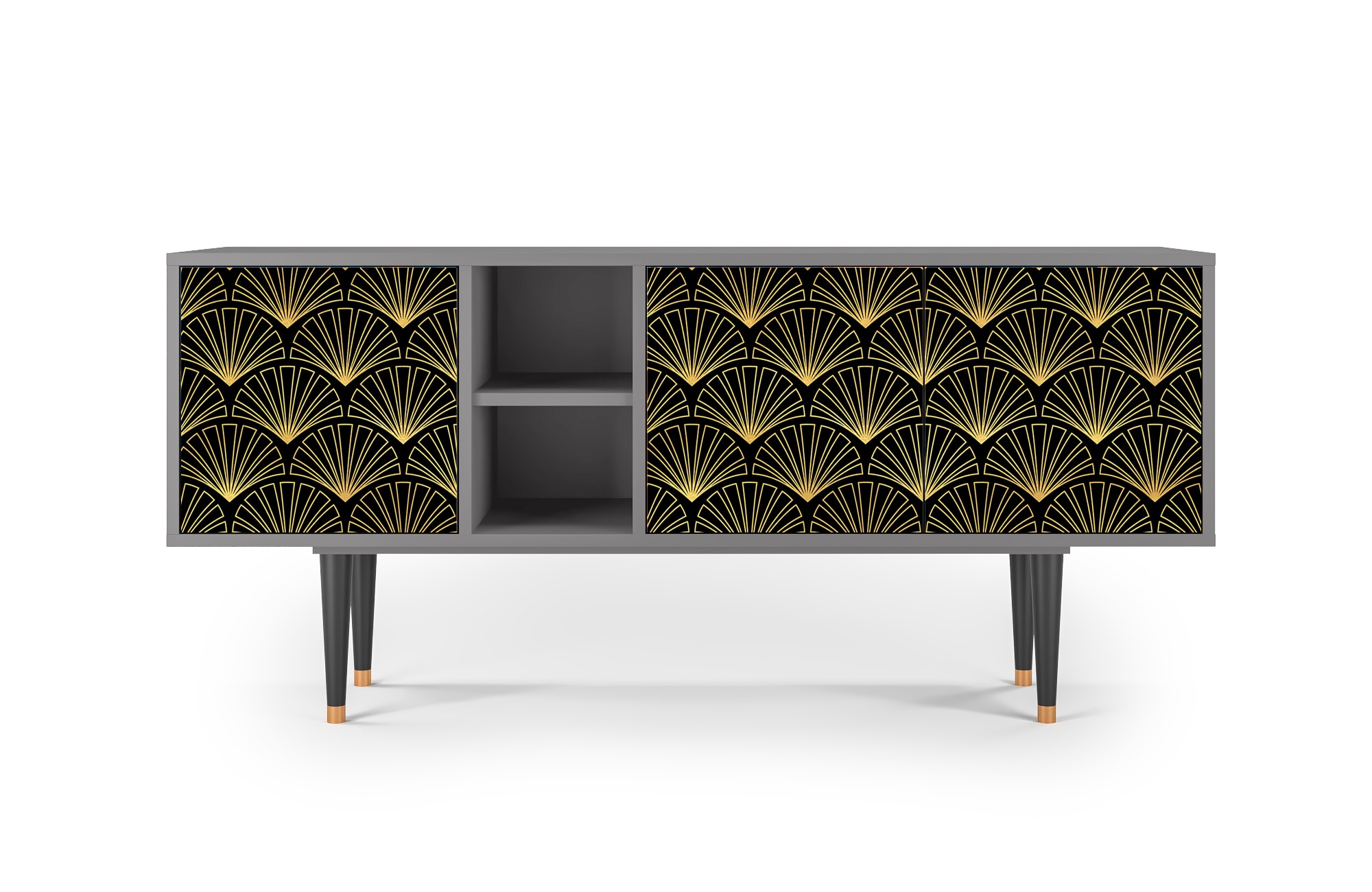 Meuble TV  noir 3 tiroirs L 150 cm