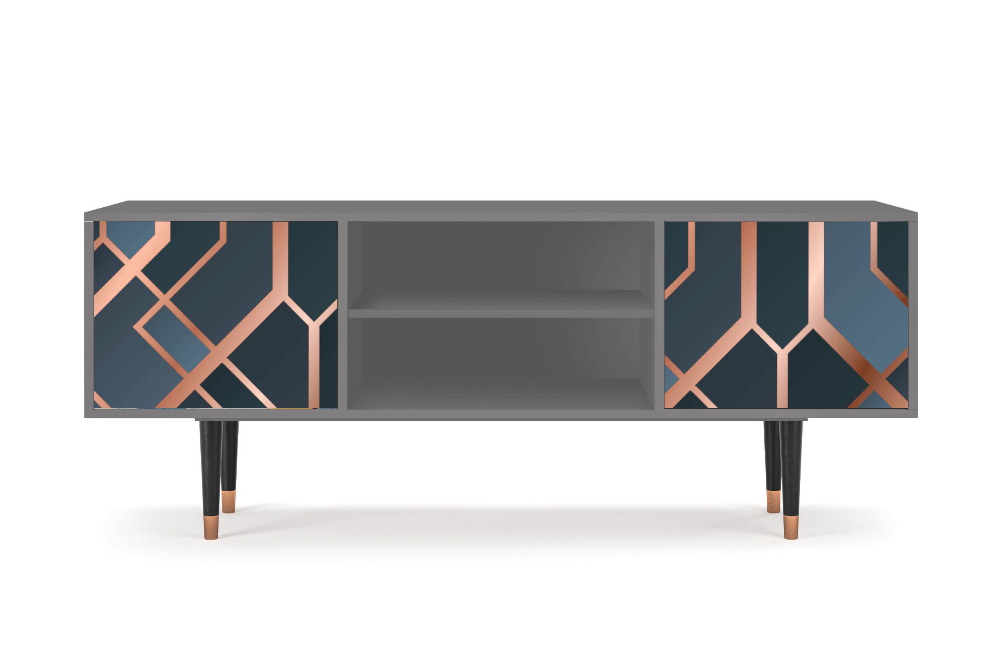 Meuble TV  bleu-vert 2 portes L 170 cm