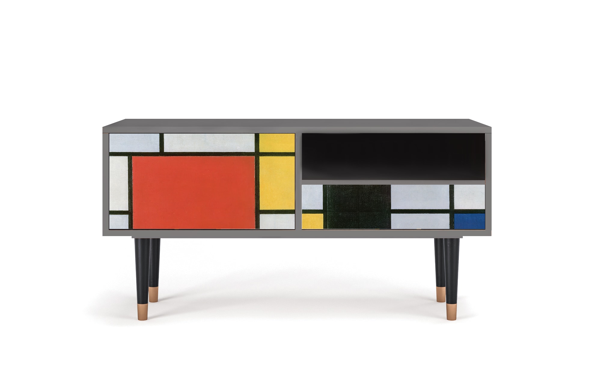 Meuble TV  multicolore 1 tiroir et 1 porte L 115 cm