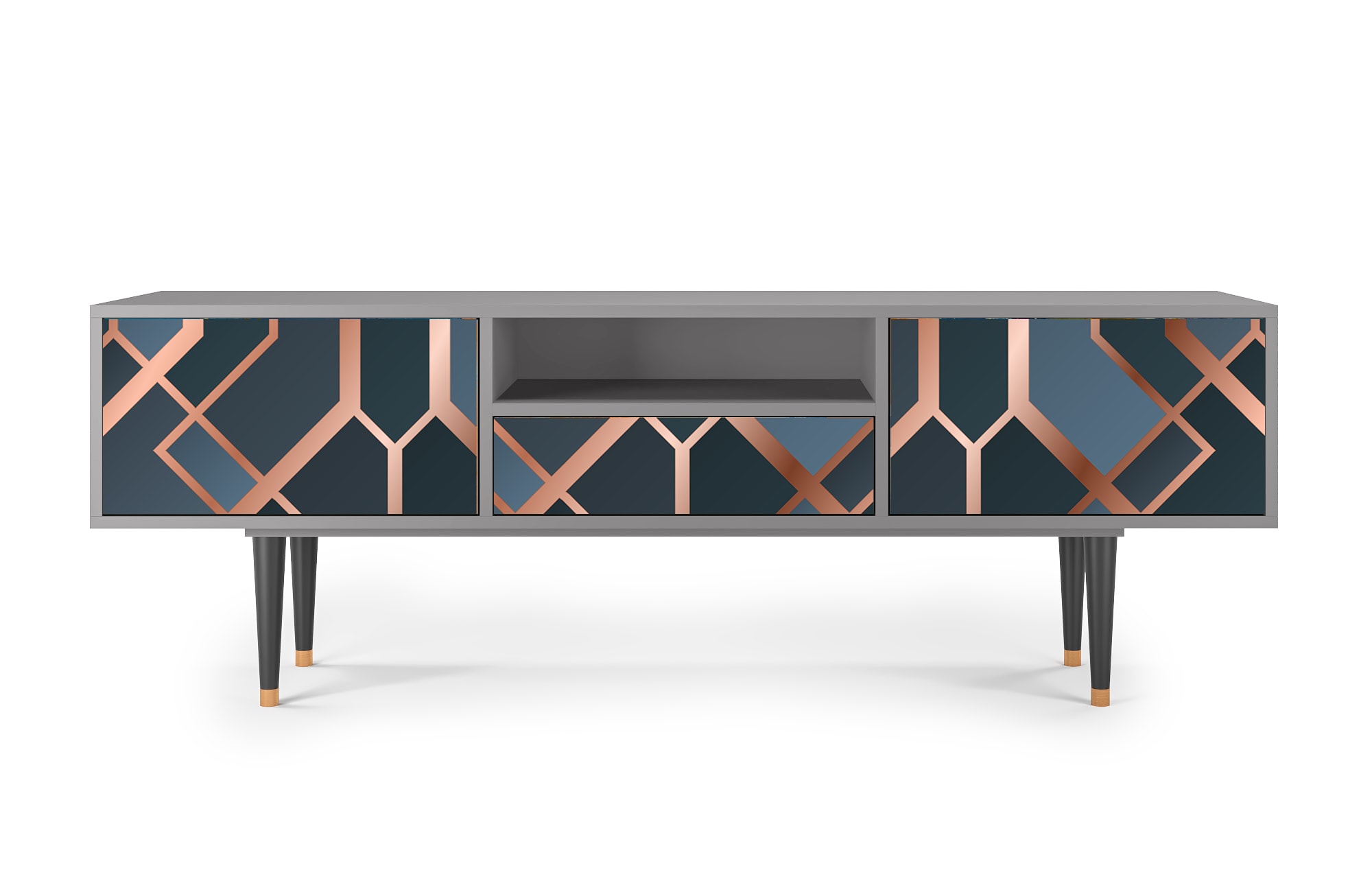 Meuble TV  bleu-vert 1 tiroir et 2 portes L 170 cm