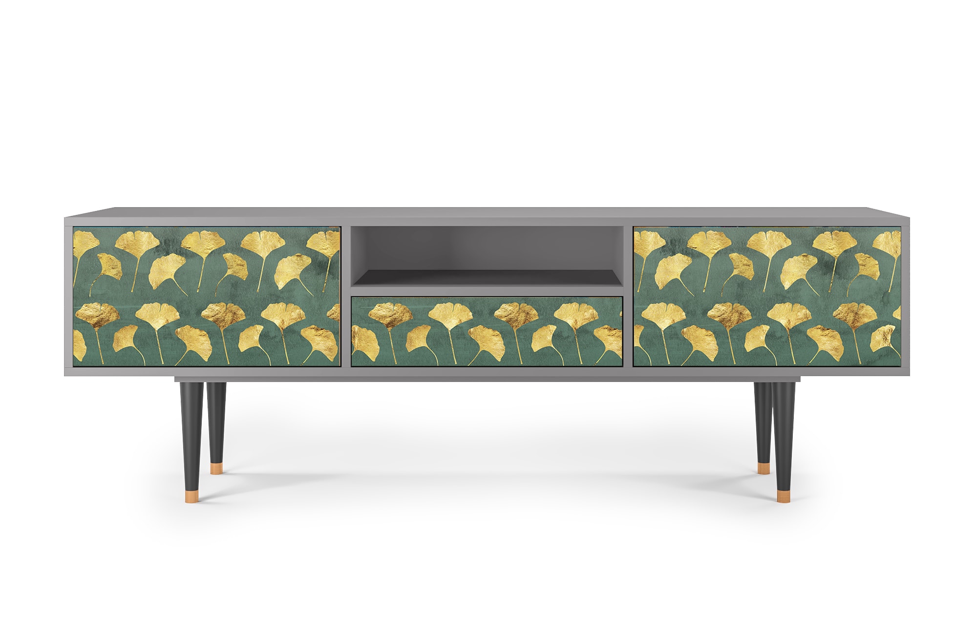 Meuble TV  vert et jaune 1 tiroir et 2 portes L 170 cm