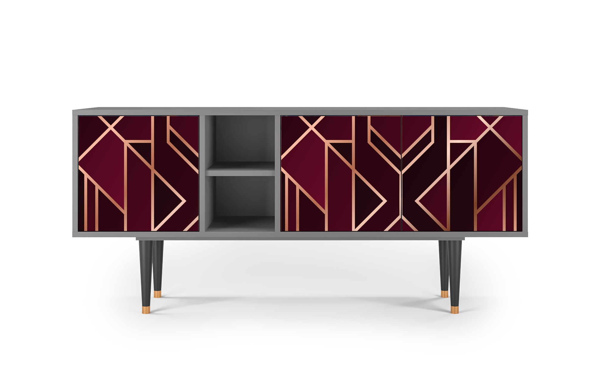 Meuble TV  bordeaux 3 tiroirs L 150 cm