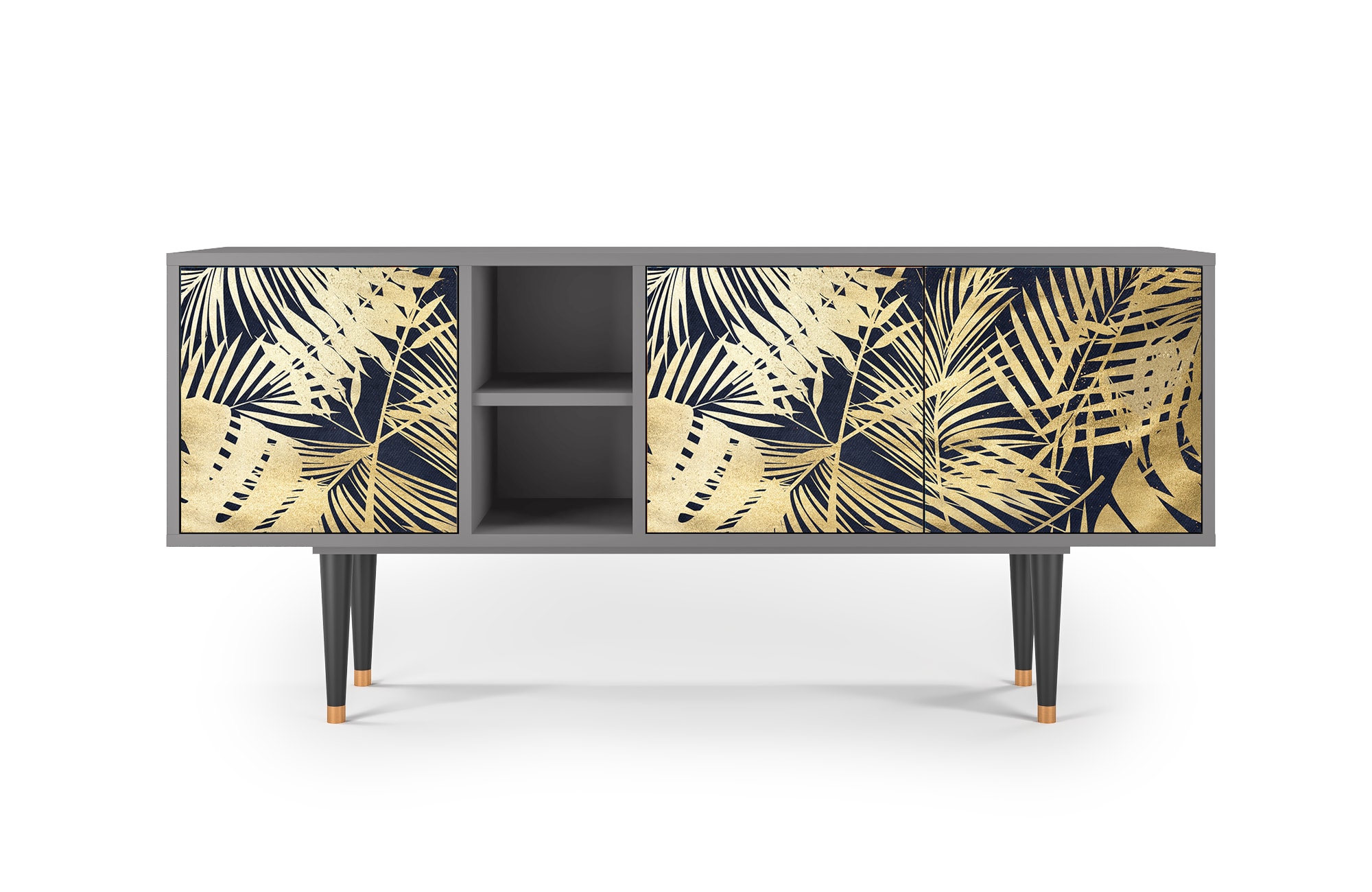 Meuble TV  bleu et jaune 3 tiroirs L 150 cm