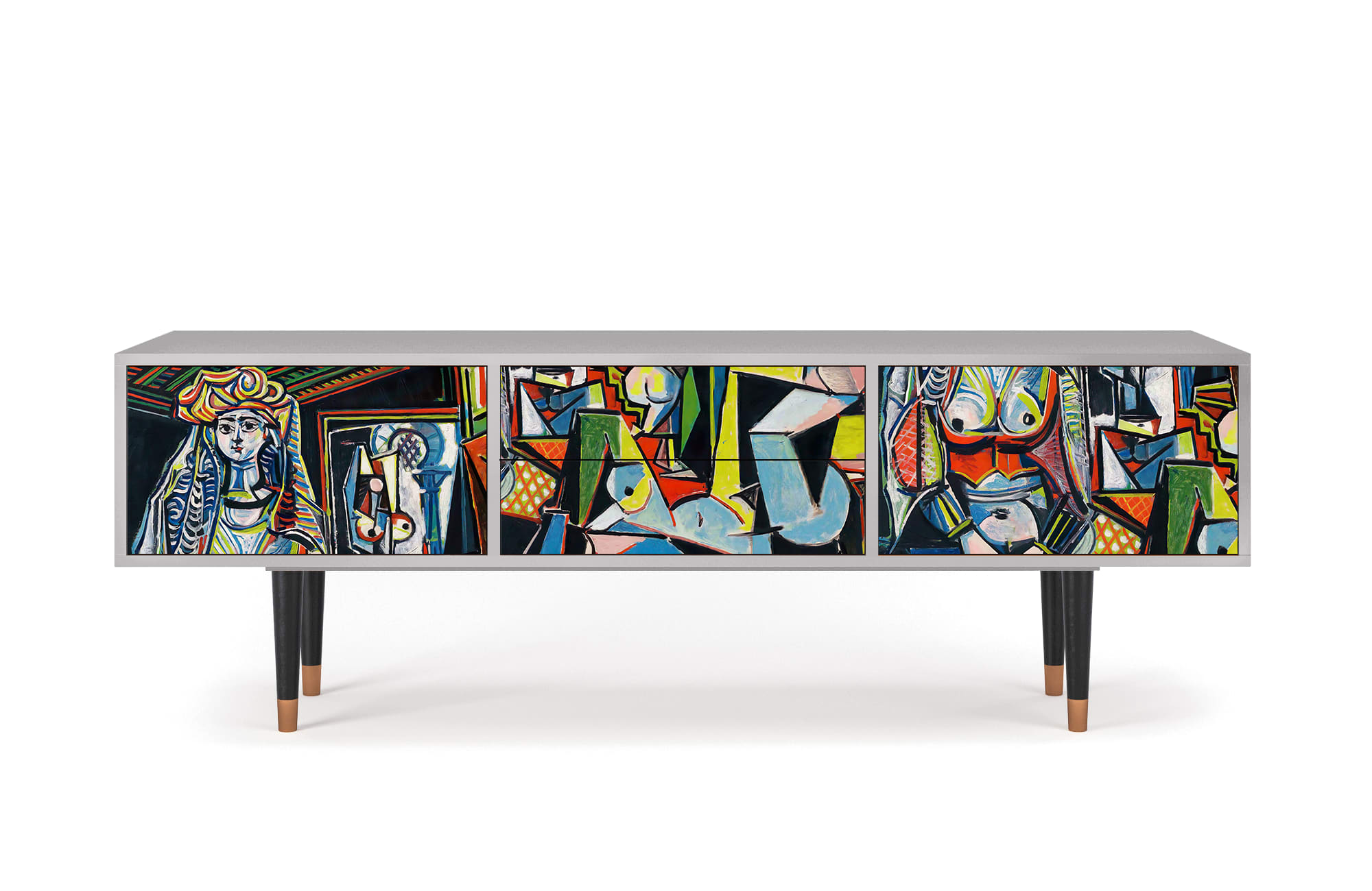 Meuble TV  multicolore 2 tiroirs et 2 portes L 170 cm