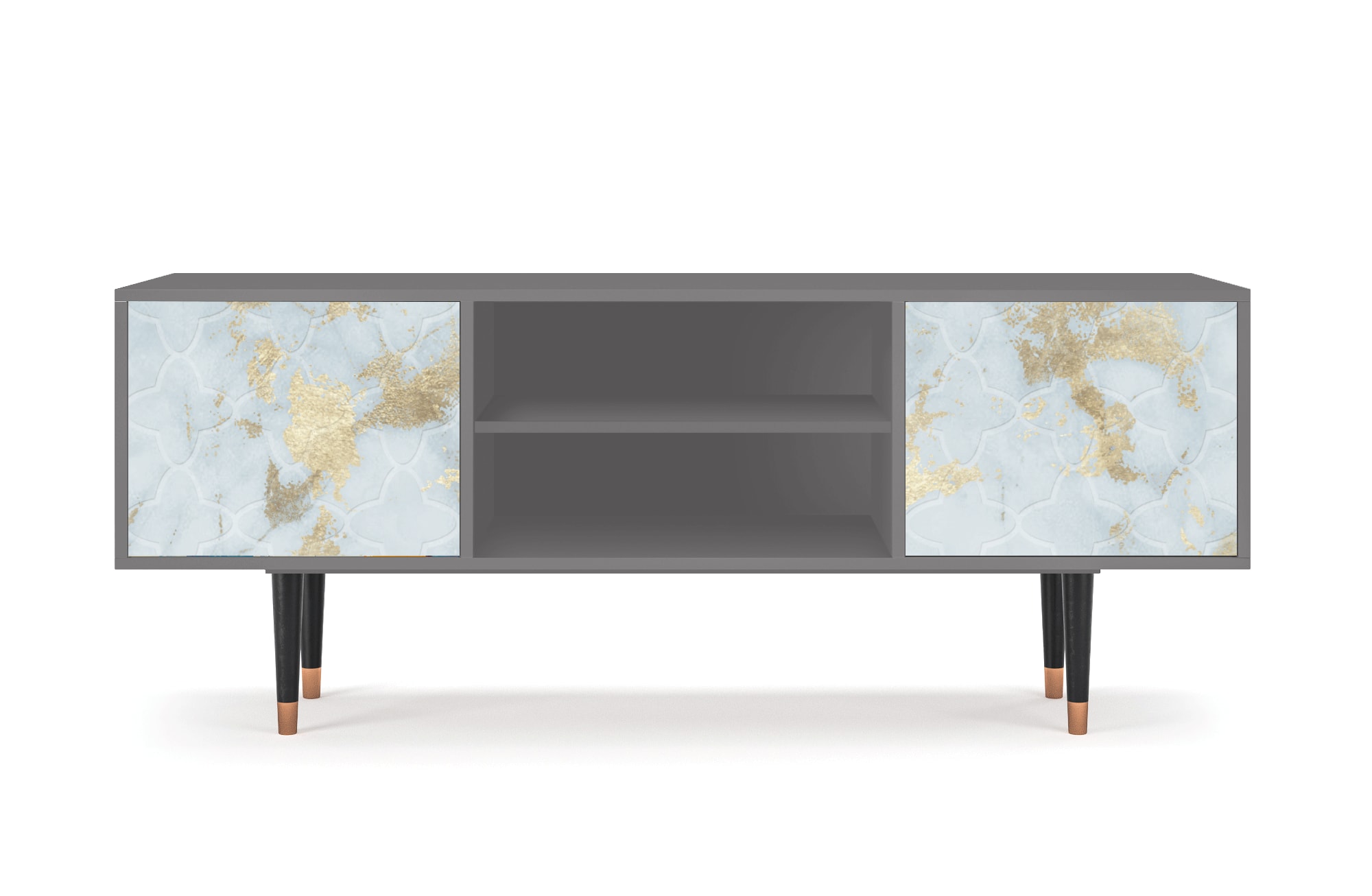 Meuble TV  blanc clair 2 portes L 170 cm