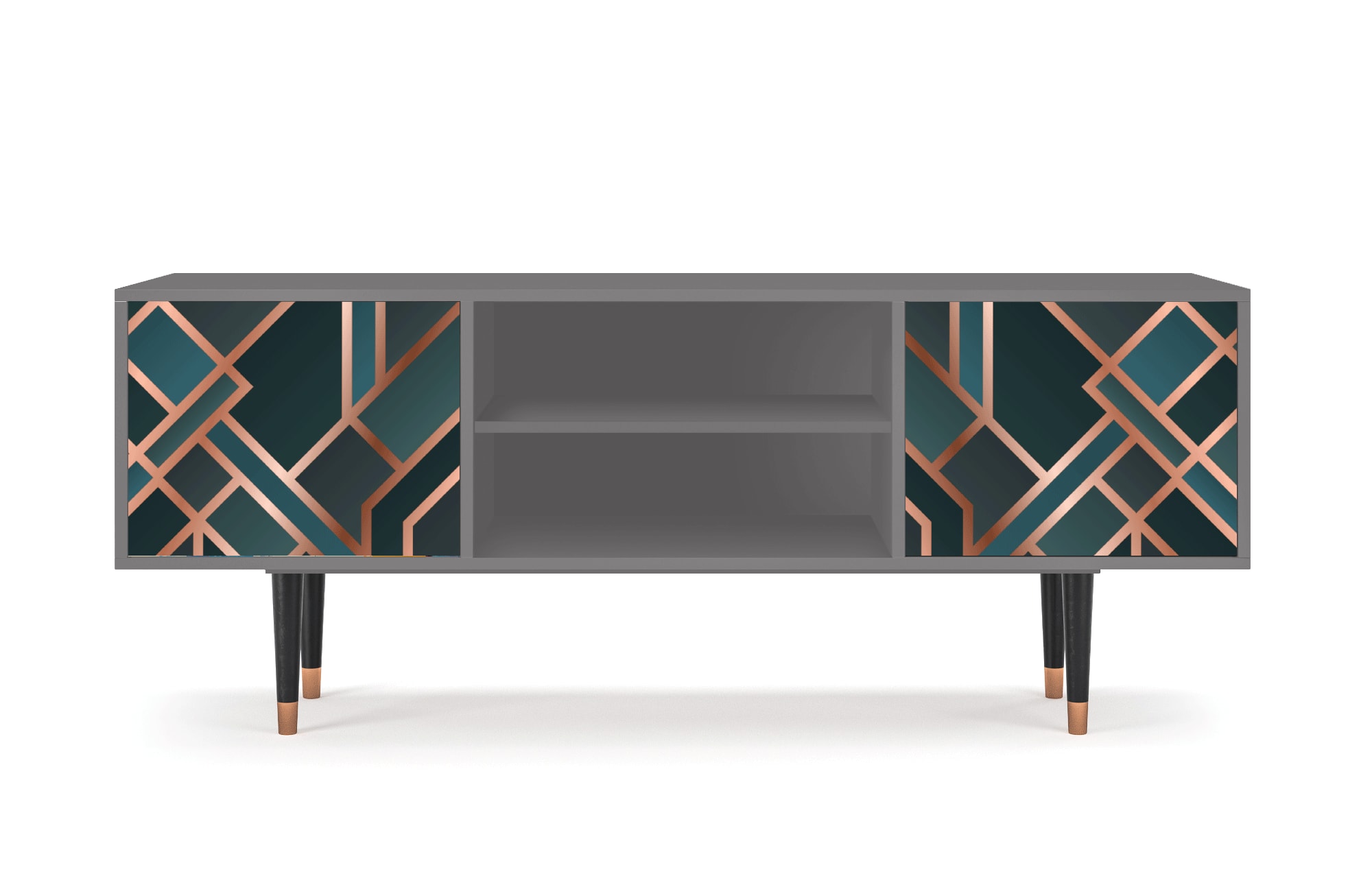 Meuble TV  bleu-vert 2 portes L 170 cm