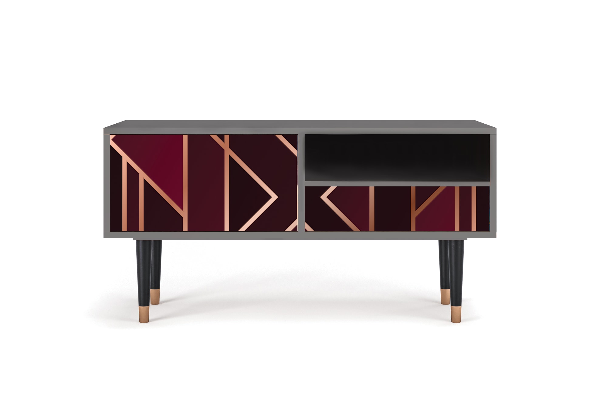 Meuble TV  bordeaux 1 tiroir et 1 porte L 115 cm