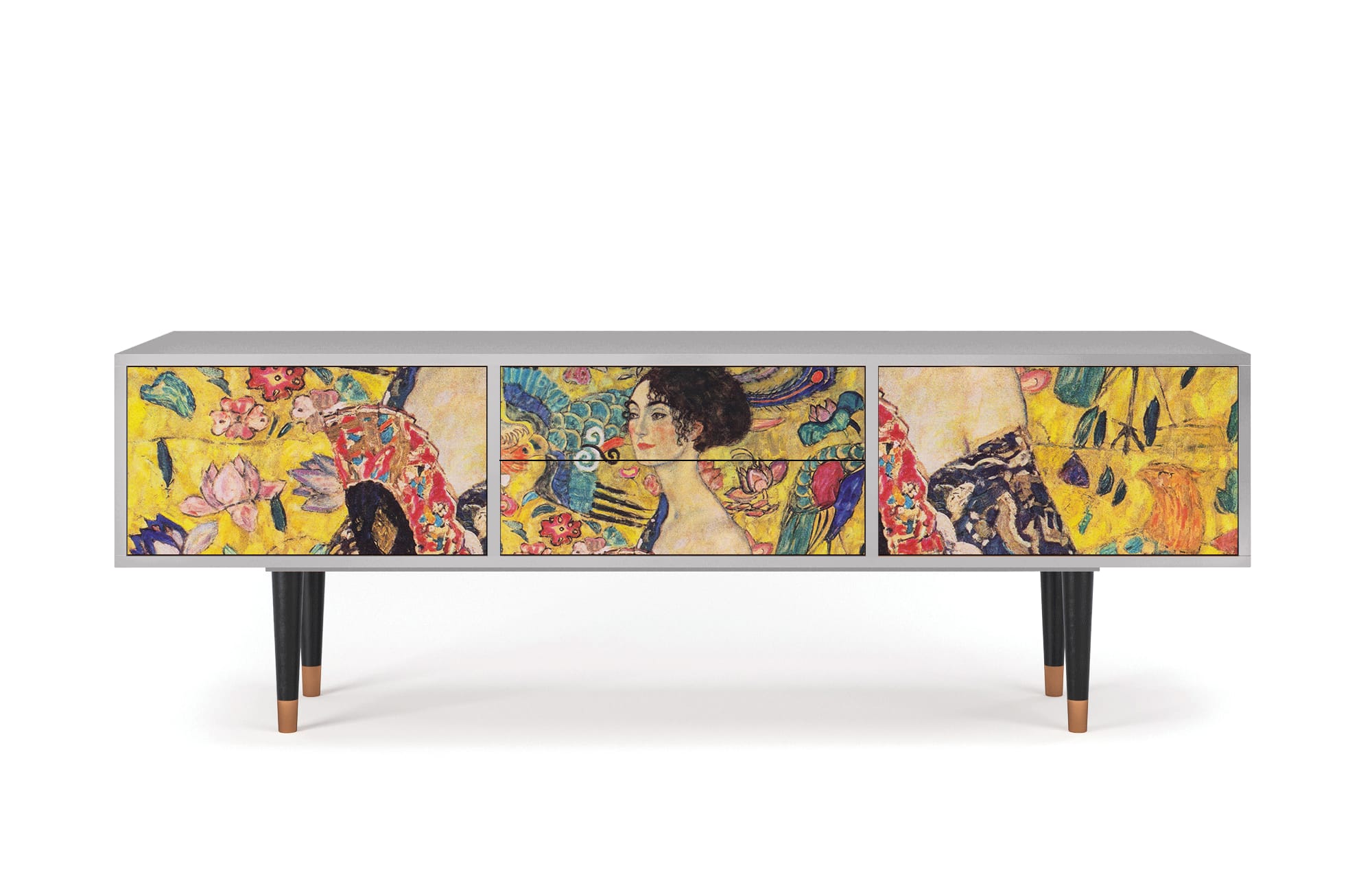 Meuble TV  jaune 2 tiroirs et 2 portes L 170 cm