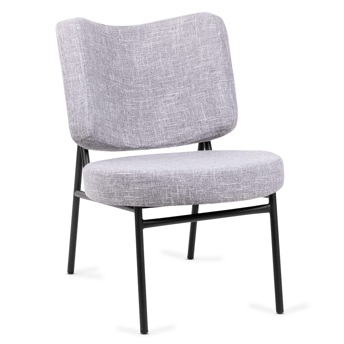fauteuil tapissé en tissu gris avec assise tapissée