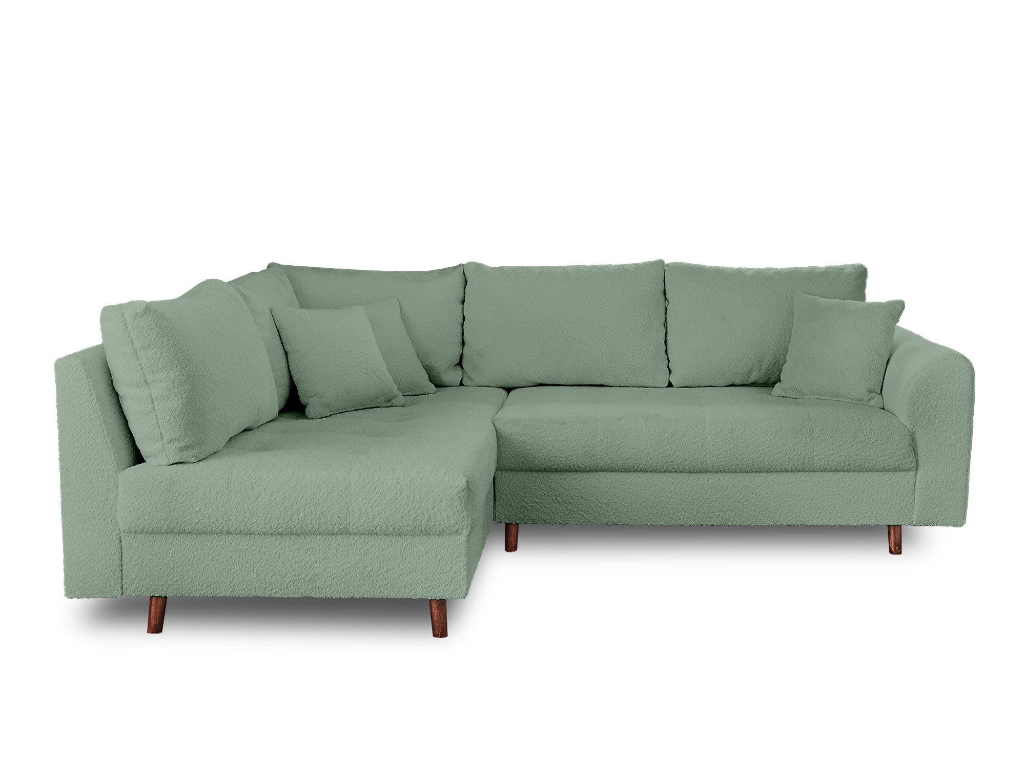 Canapé d'angle 7 places Tissu Design Confort Vert Promotion