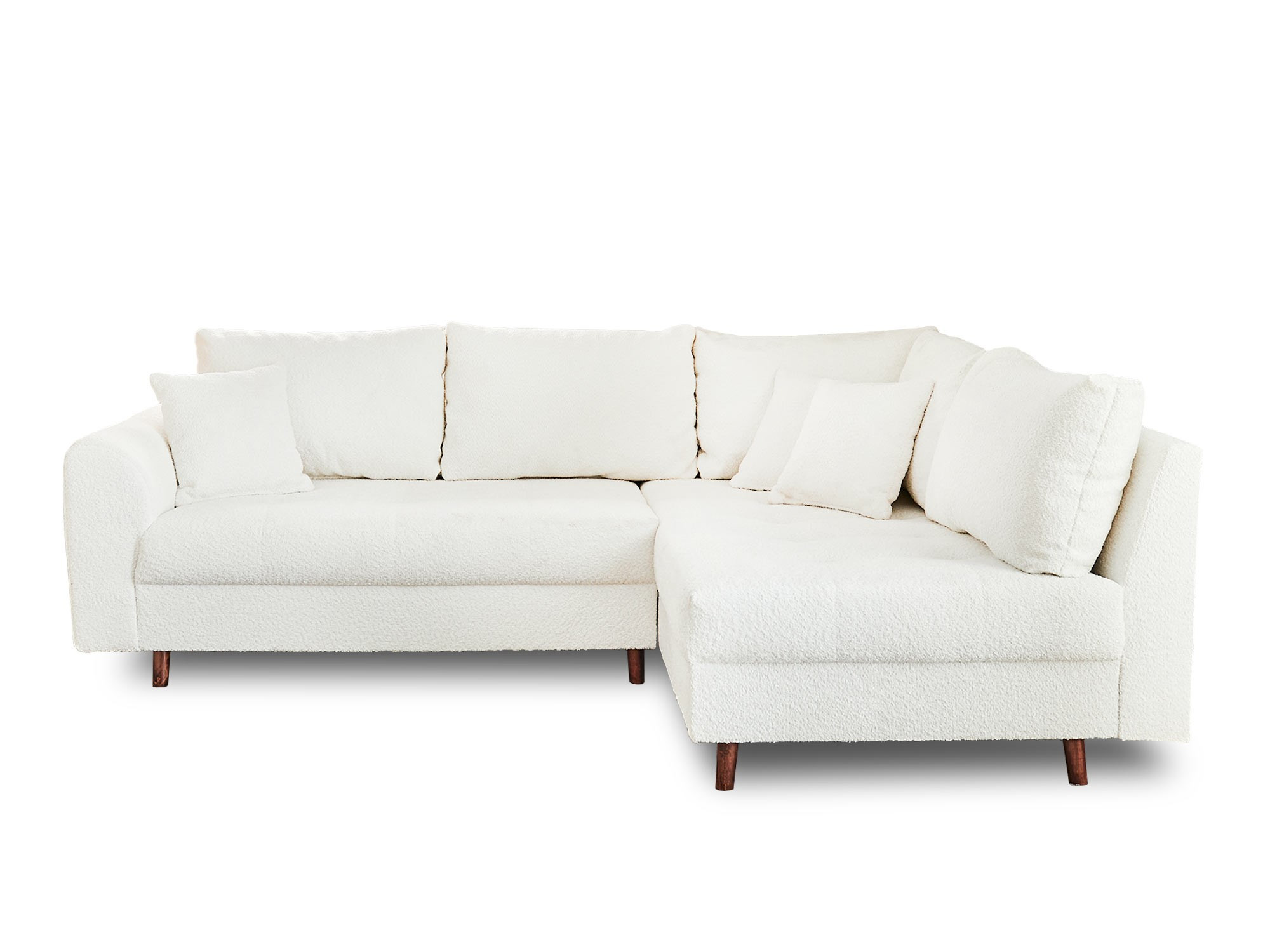 Canapé d'angle 7 places Blanc Tissu Design Confort Promotion