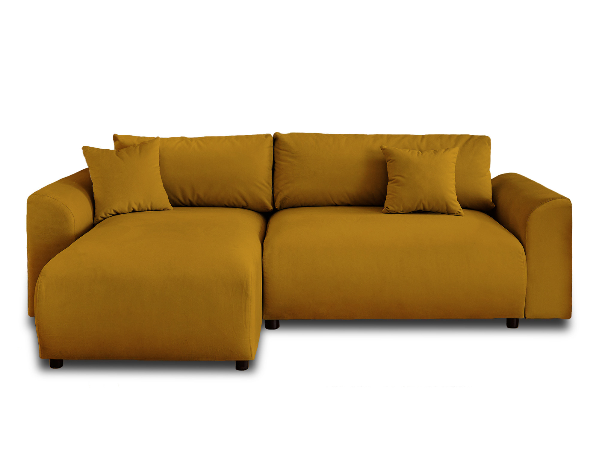Canapé d'angle 4 places Jaune Velours Design Confort
