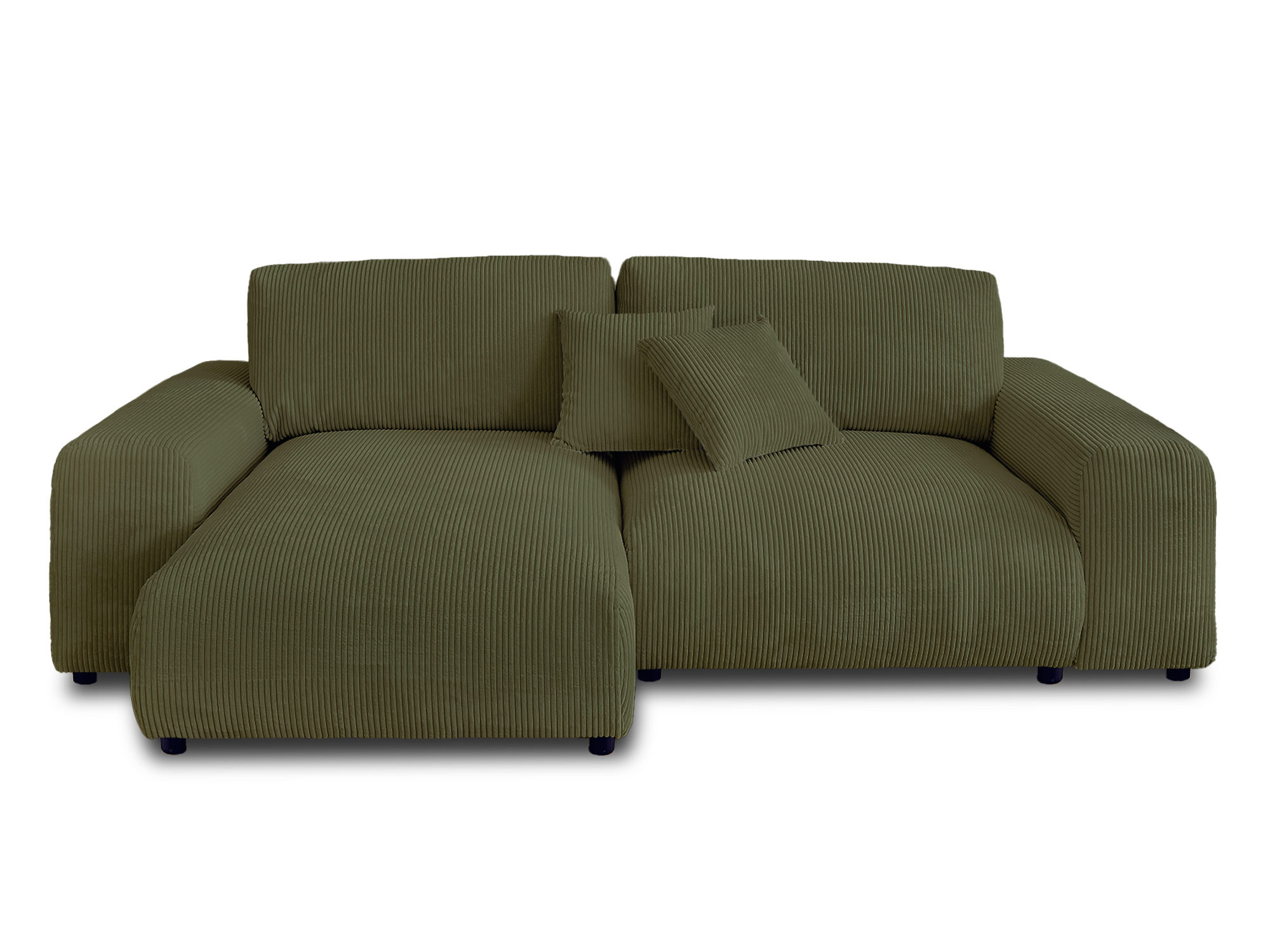 Canapé d'angle 4 places Velours Design Confort Vert