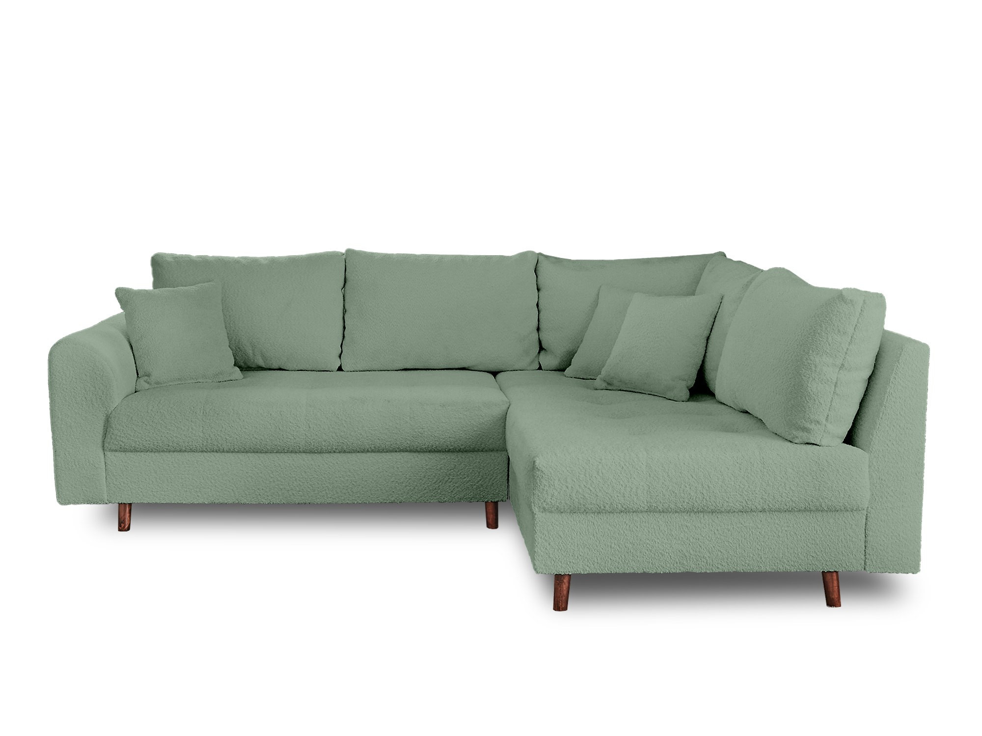 Canapé d'angle 7 places Tissu Design Confort Vert Promotion