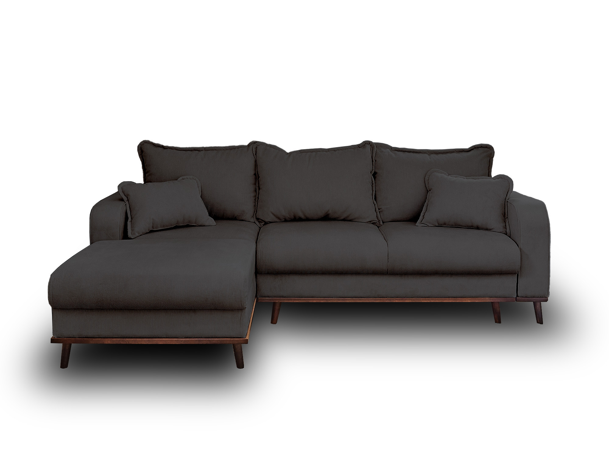 Canapé d'angle 4 places Gris Velours Design Confort