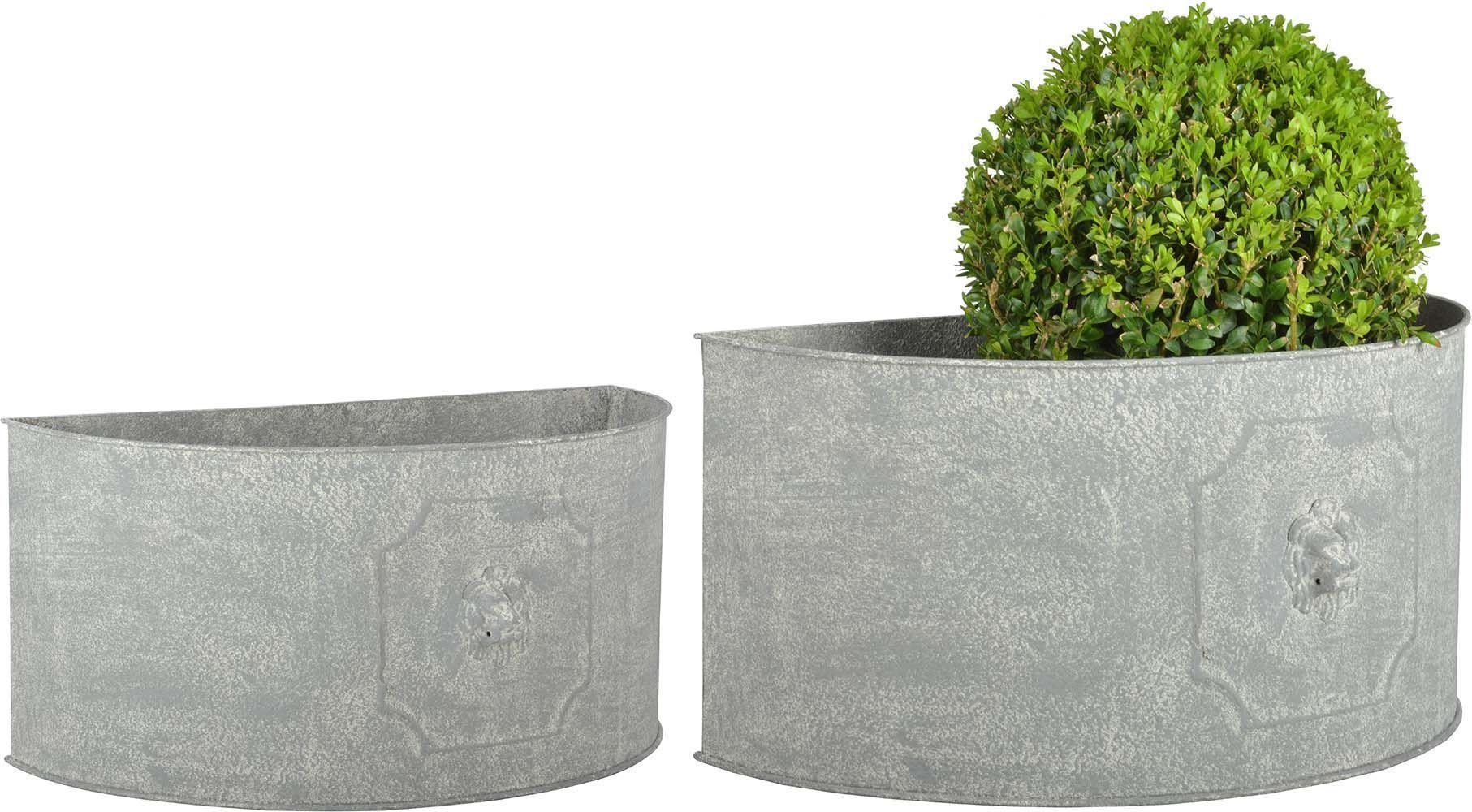 Pot de fleurs demi-rond lion (lot de 2)