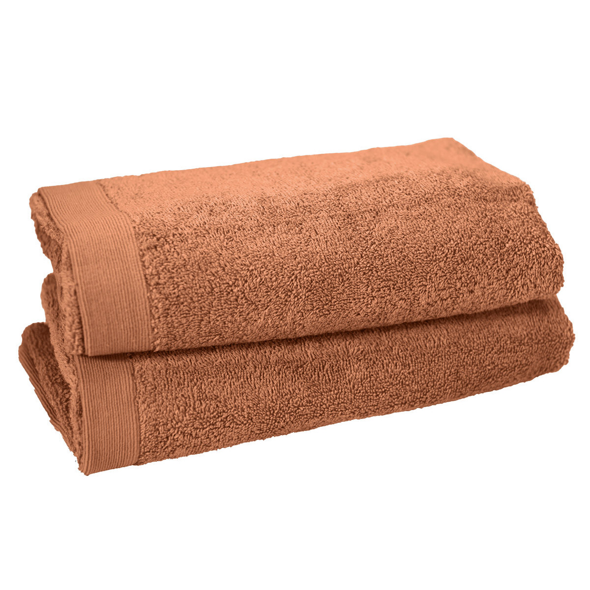 lot de 2 serviettes de toilette 500 g/m²  brique 50x90 cm