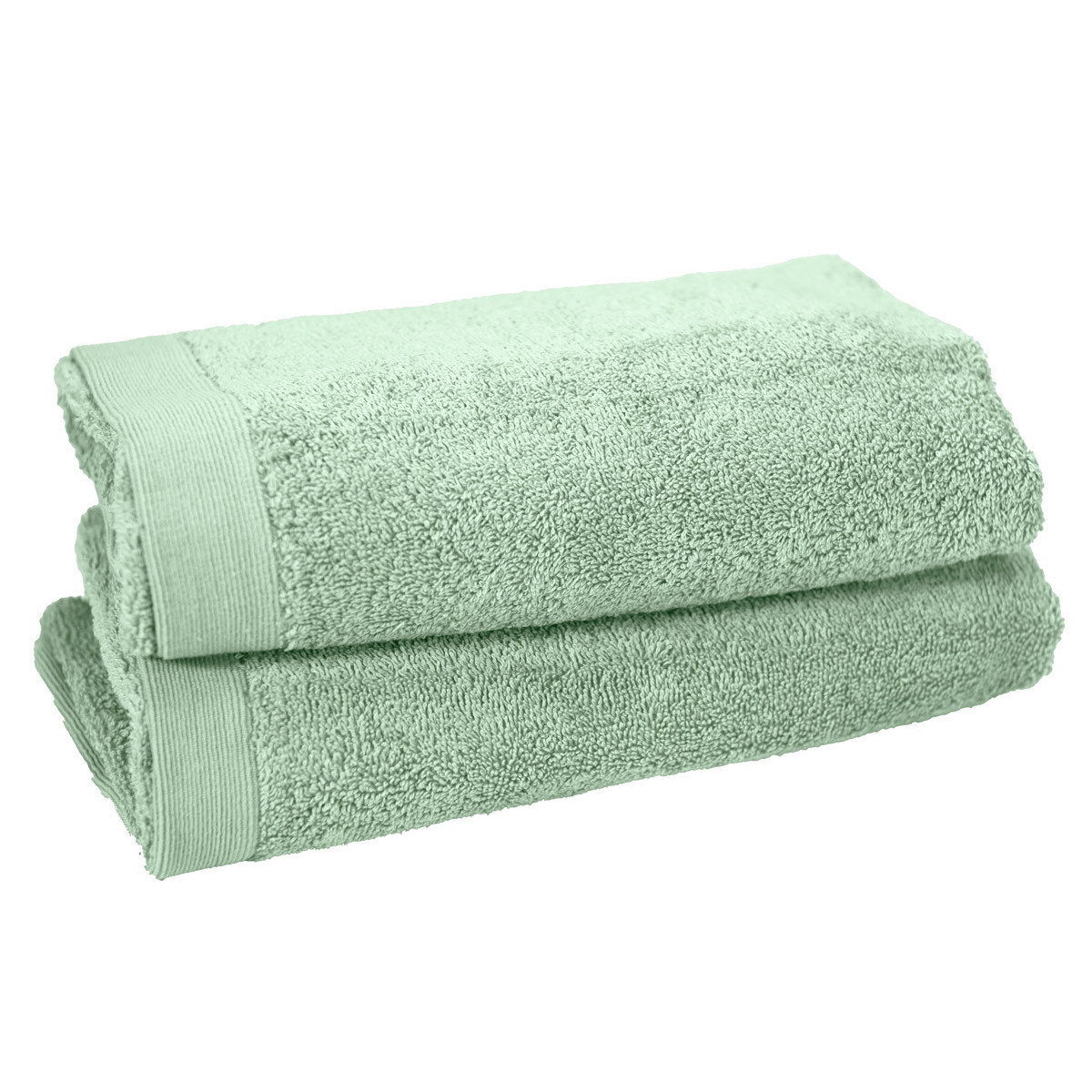 lot de 2 serviettes de toilette 500 g/m²  menthe 50x90 cm