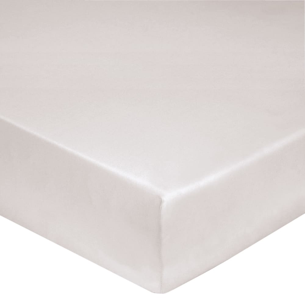 drap housse en coton lin lavé blanc 90 x 190 cm