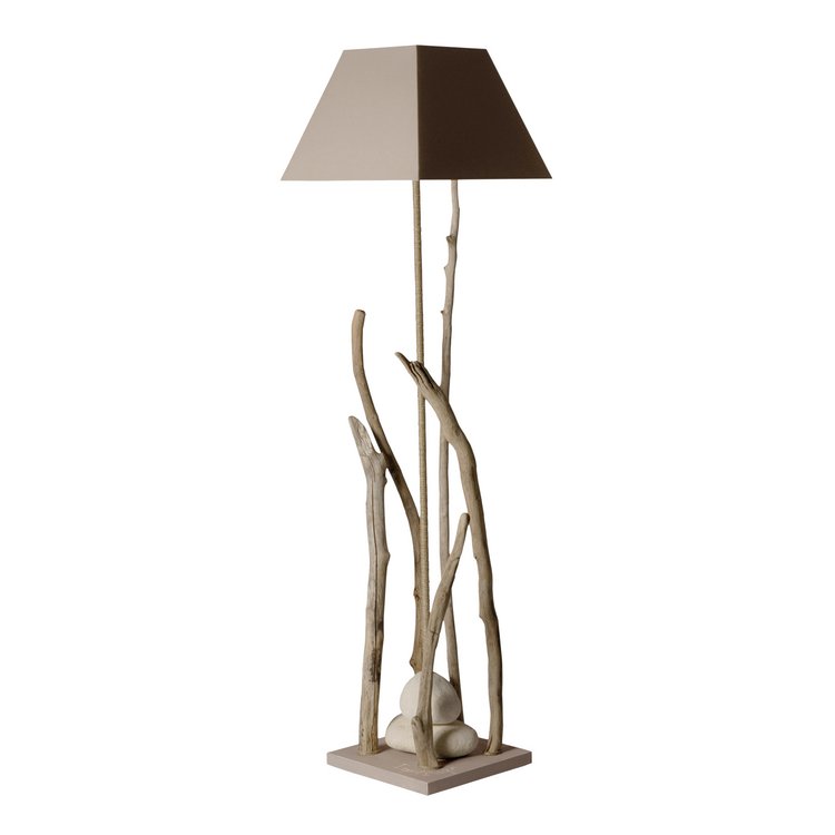 Lampadaire en bois taupe