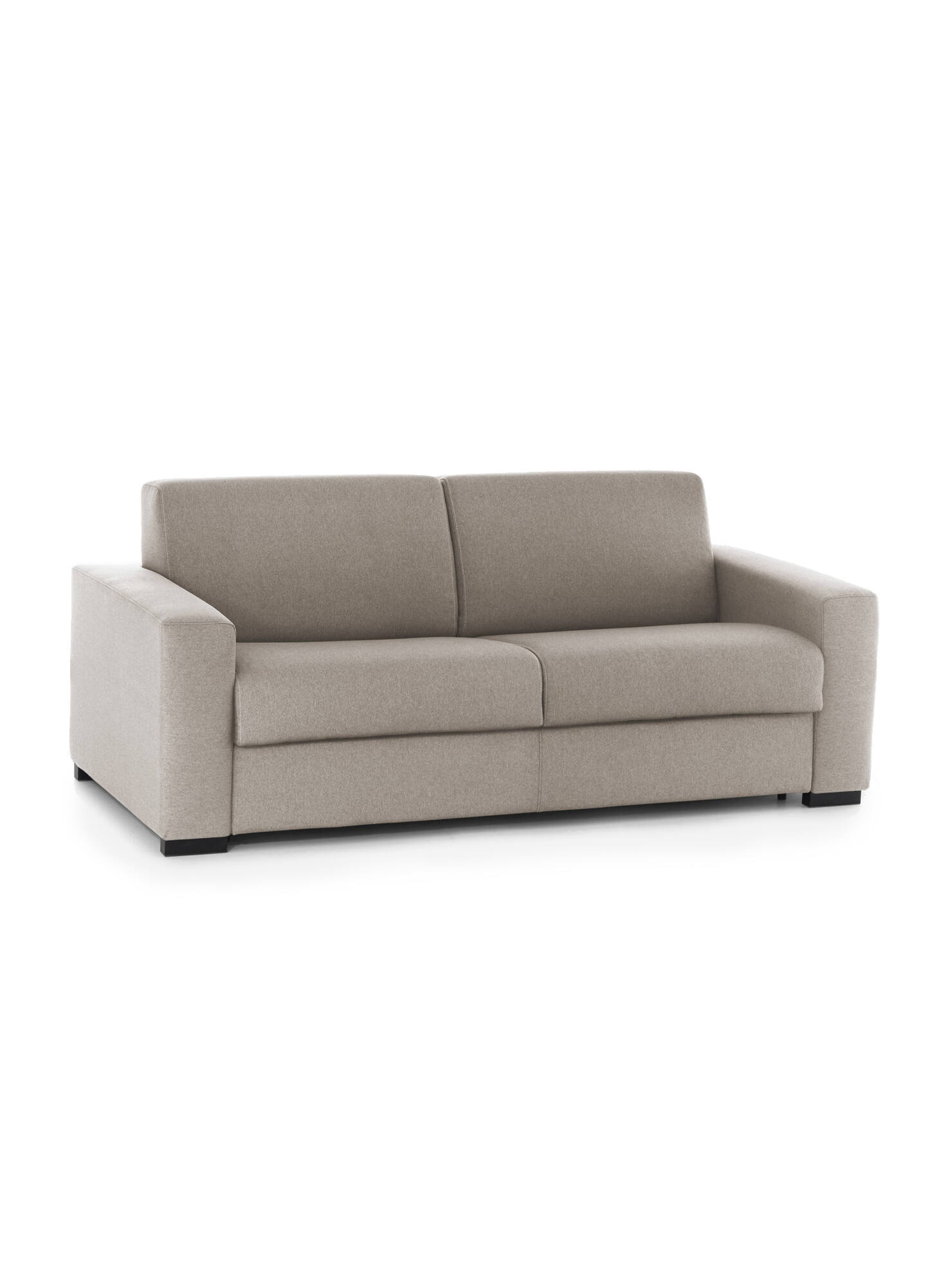 Canapé lit 2 places en similcuir gris tourterelle 180x95h90 cm