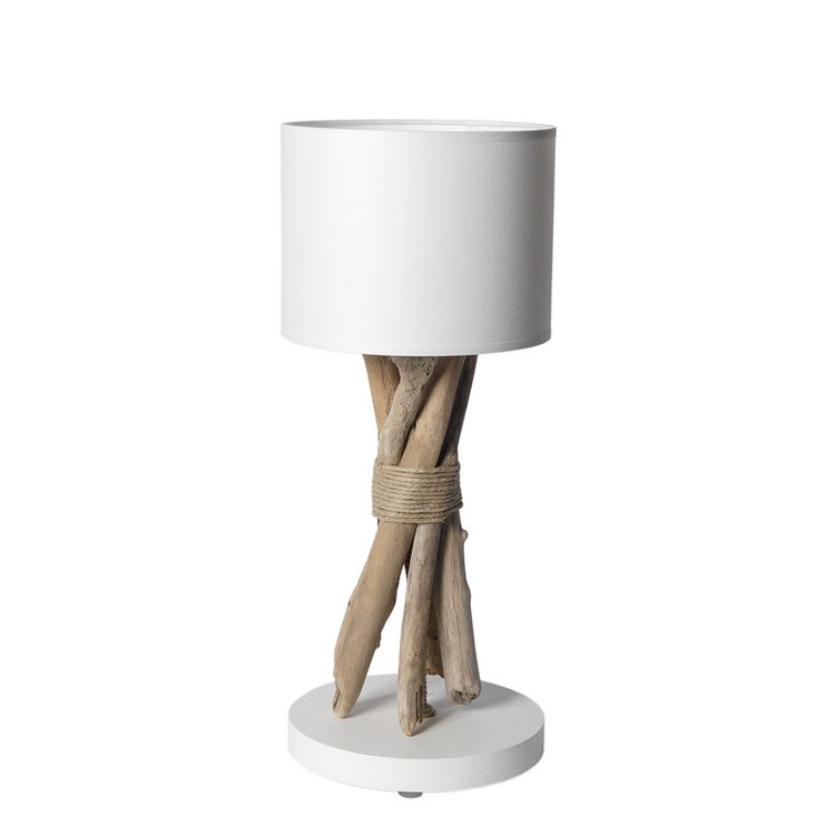 lampe à poser en bois blanc