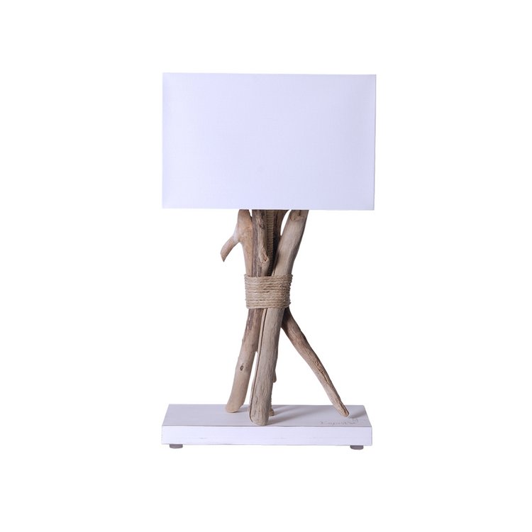 lampe à poser en bois blanc