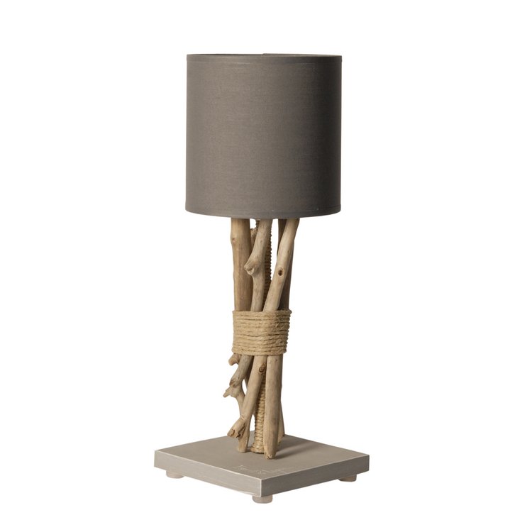 lampe de chevet en bois gris