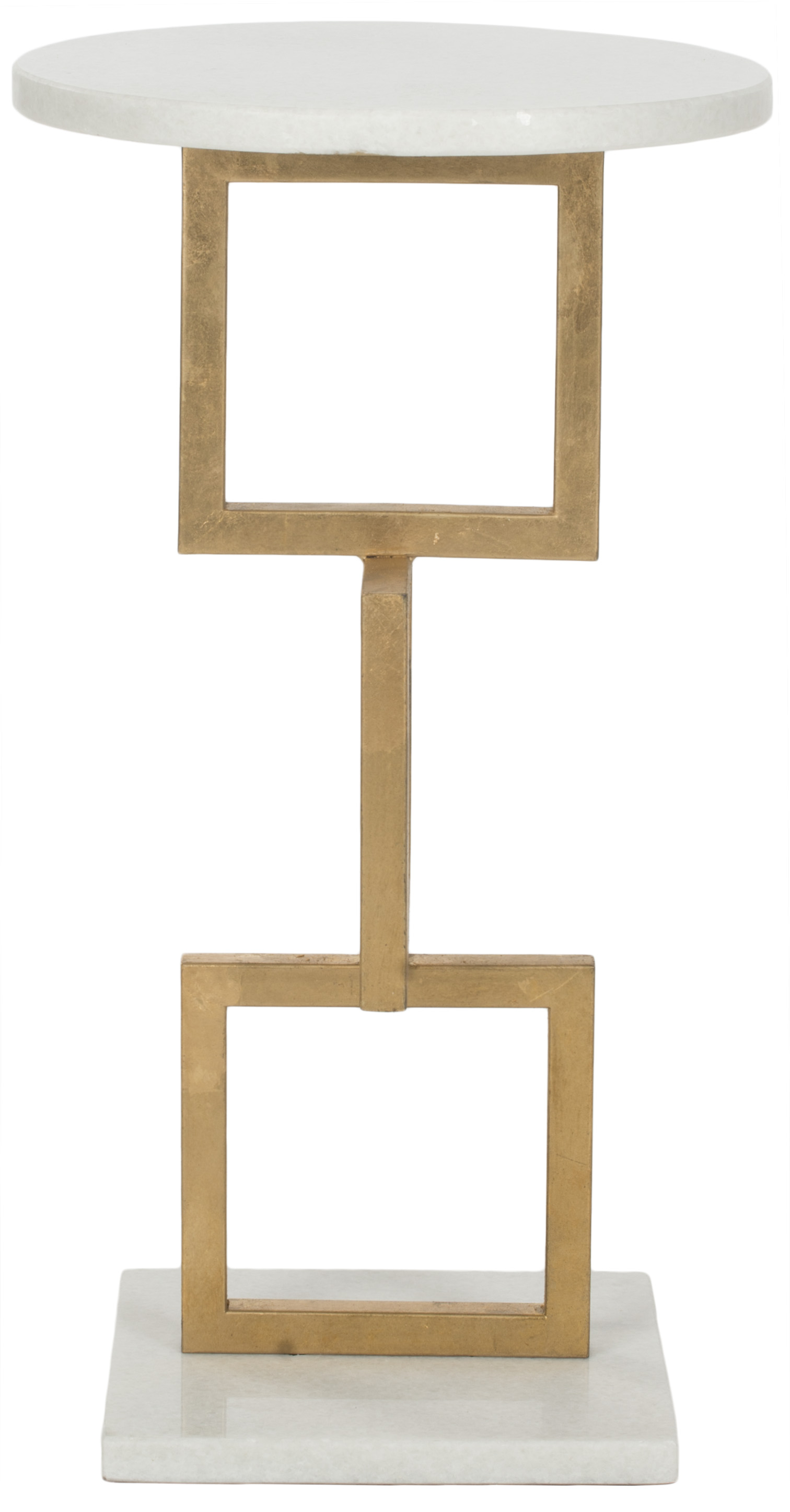 Table d’appoint en Fer/Marbre Blanc/Or