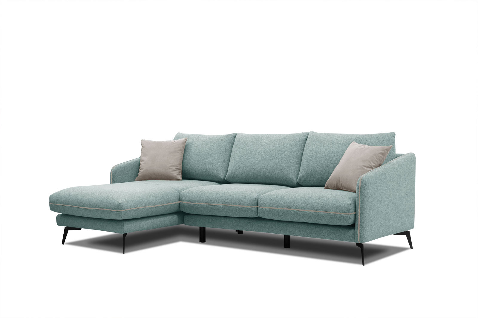 Canapé d'angle 4 places Bleu Tissu Contemporain Confort