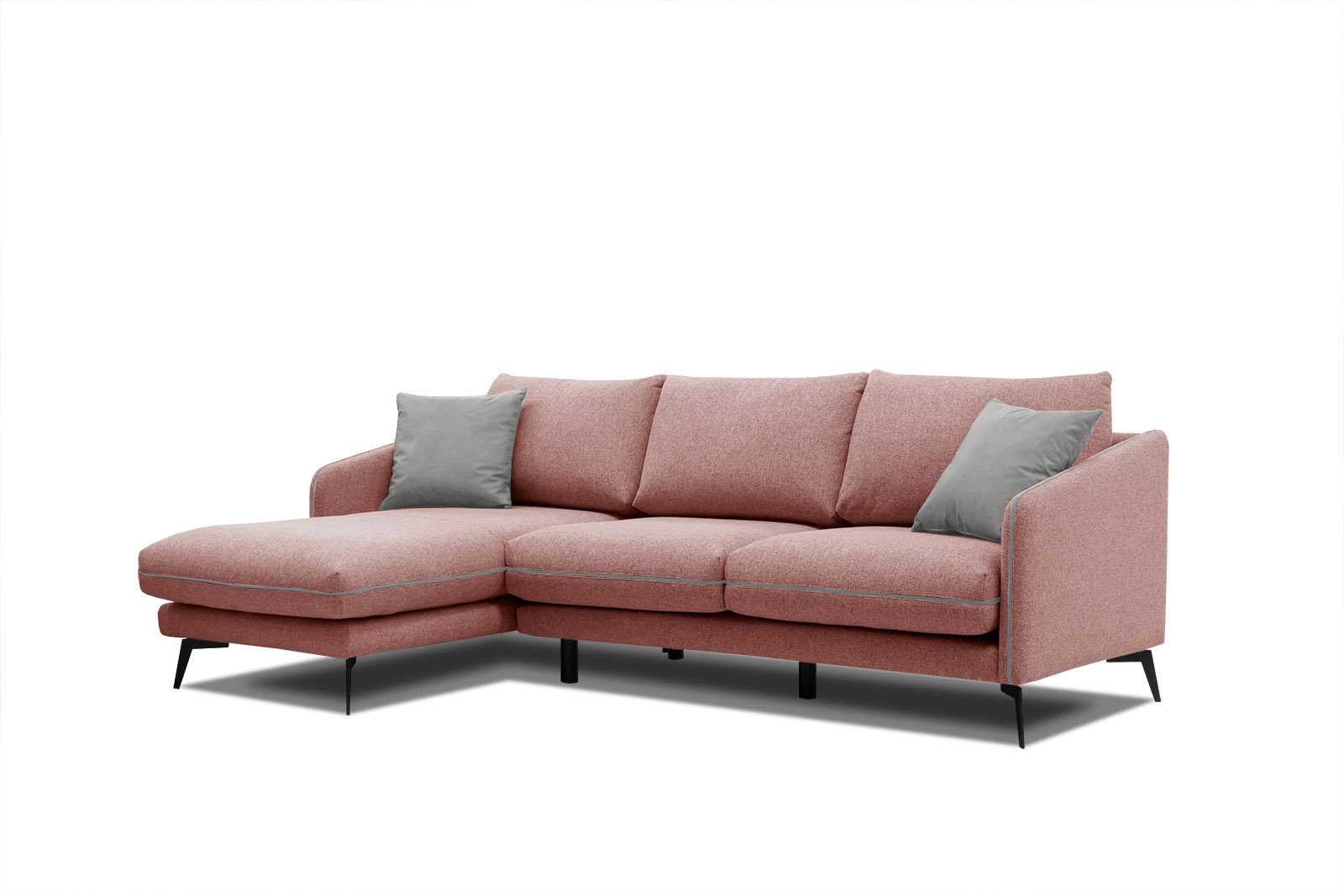 Canapé d'angle 4 places Rouge Tissu Contemporain Confort Promotion