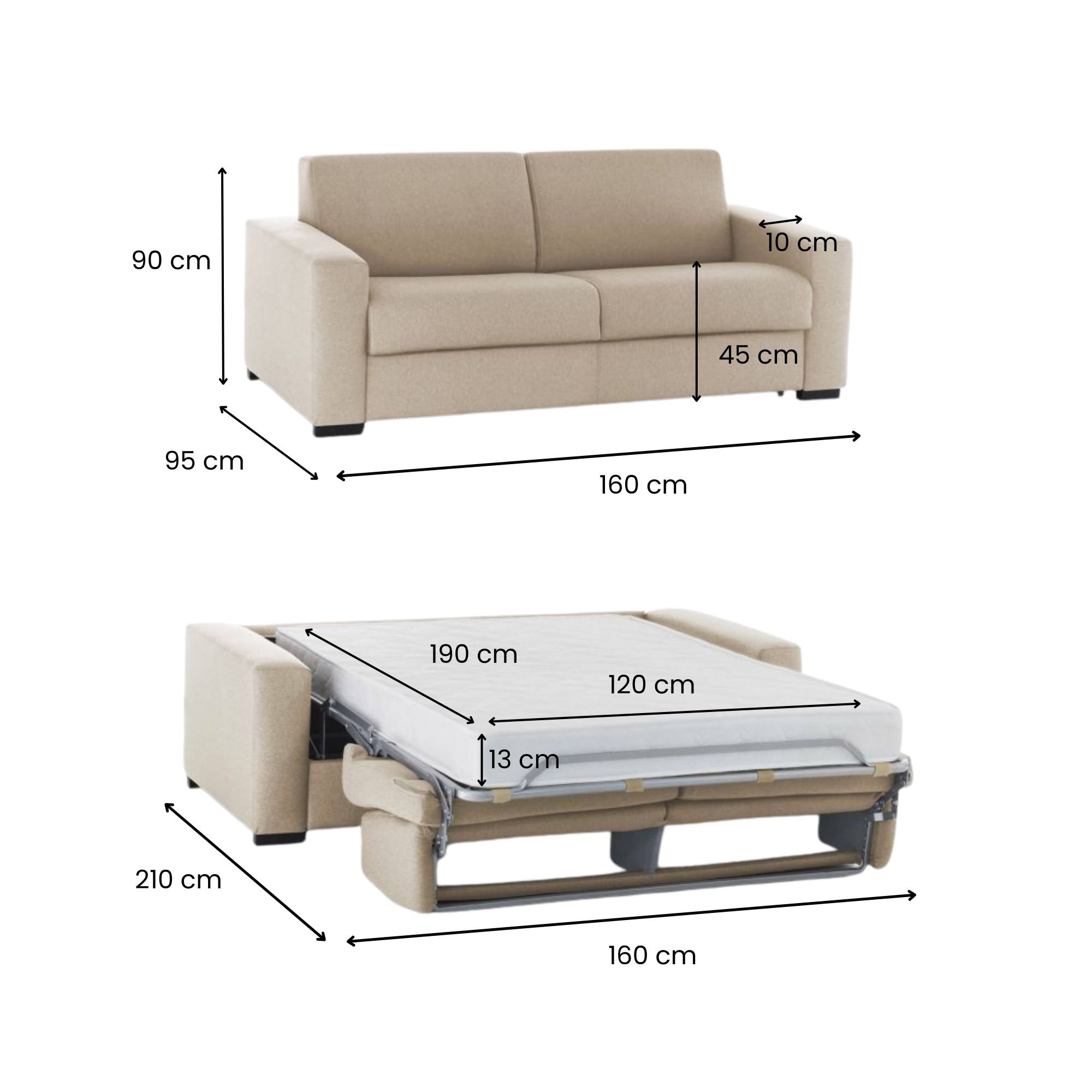 alcatraz - Canapé convertible Beige - Vue supplémentaire 2