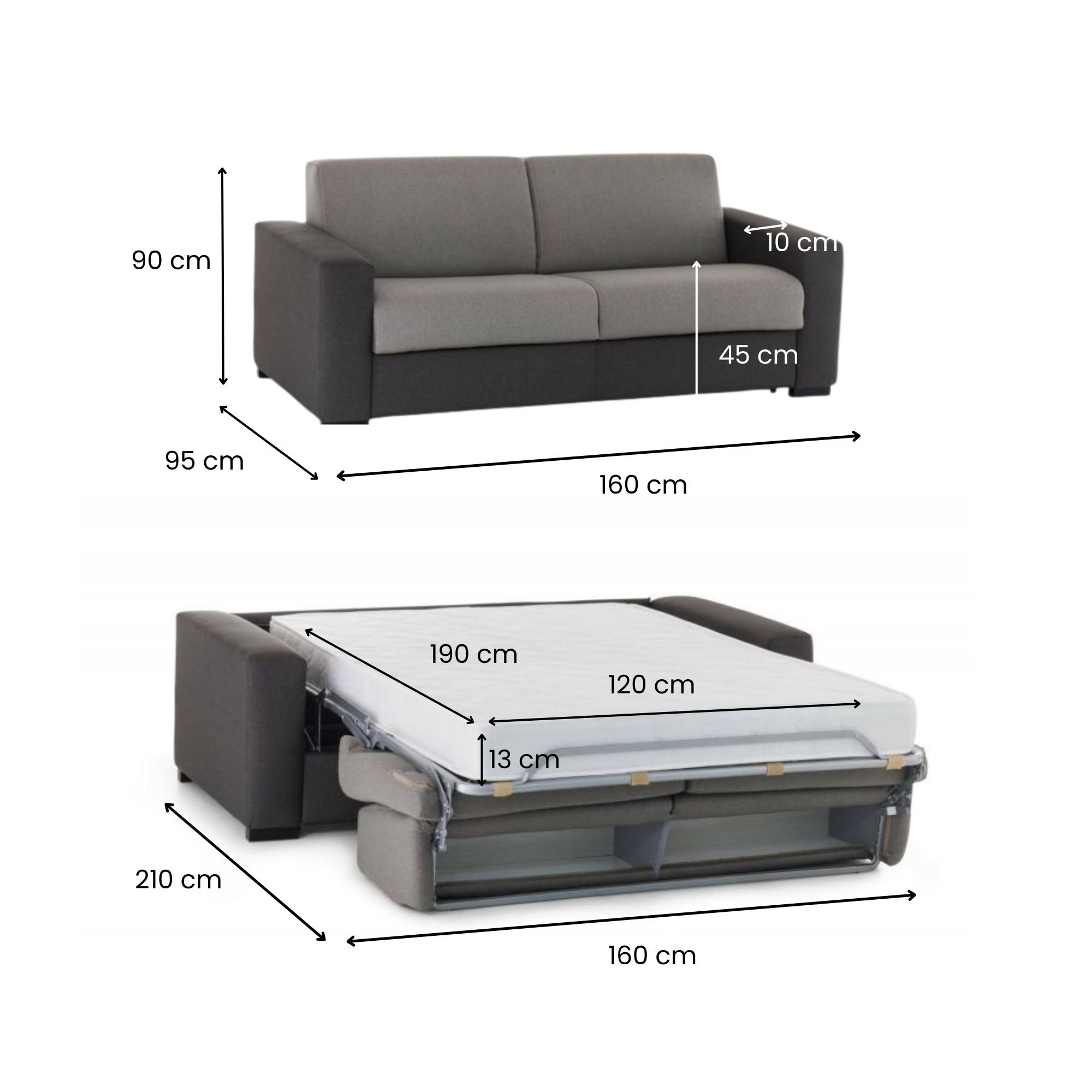 alcatraz - Canapé convertible Gris - Vue supplémentaire 2