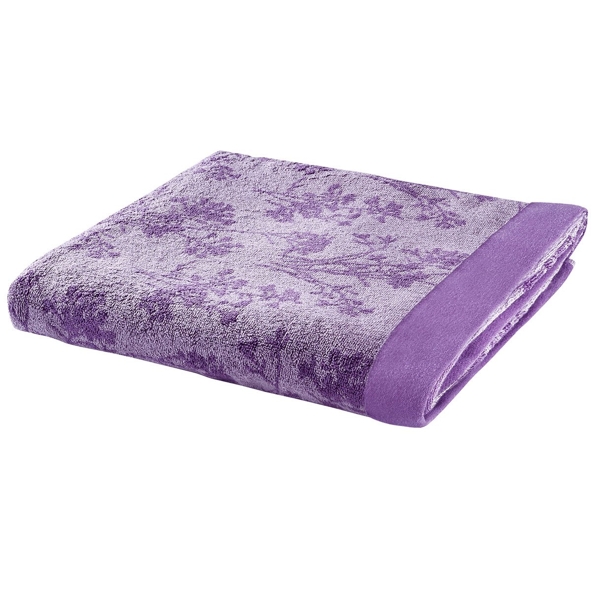 drap de bain coton violet 100x150 cm