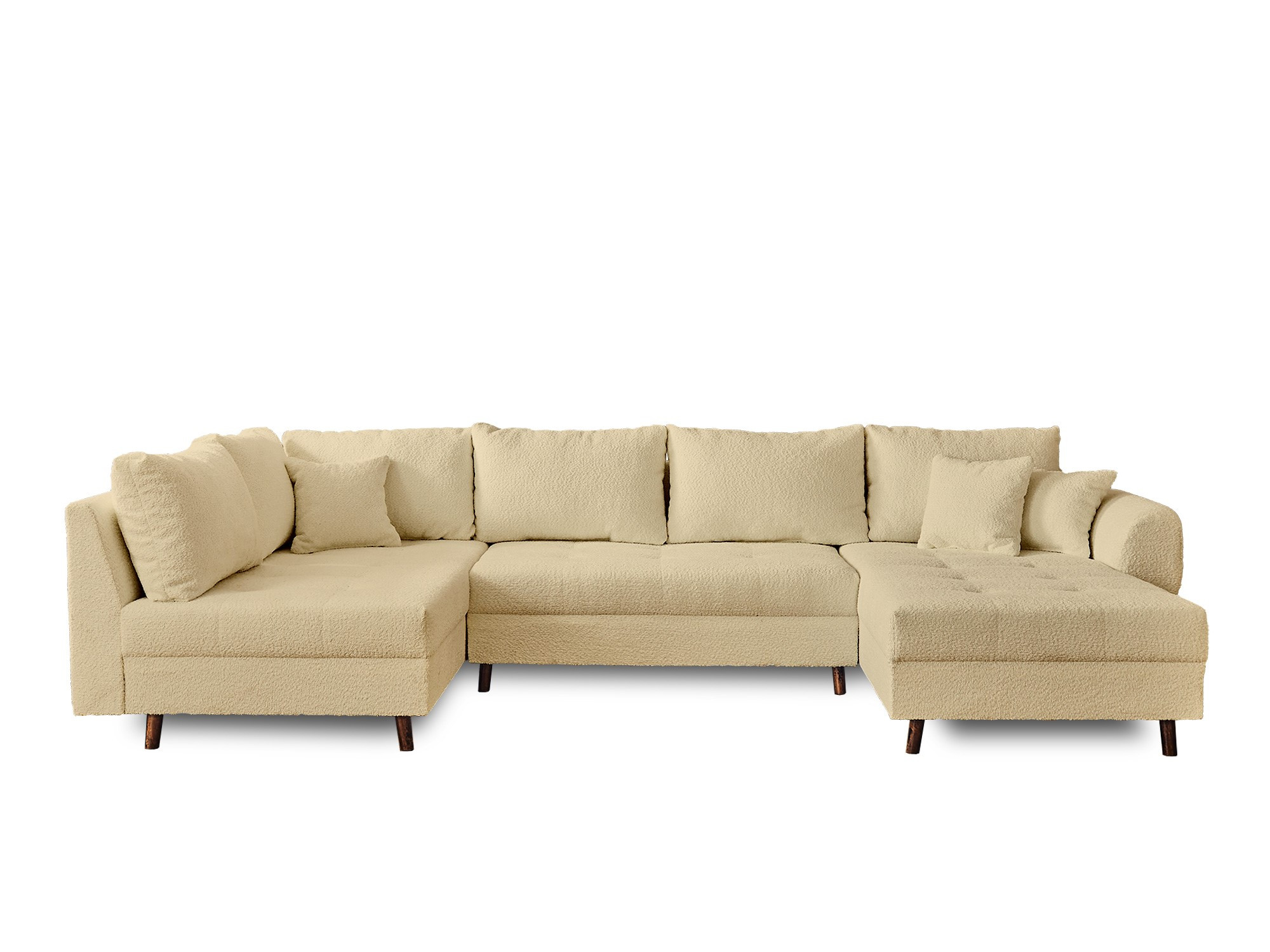 Canapé d'angle 7 places Beige Tissu Design Confort