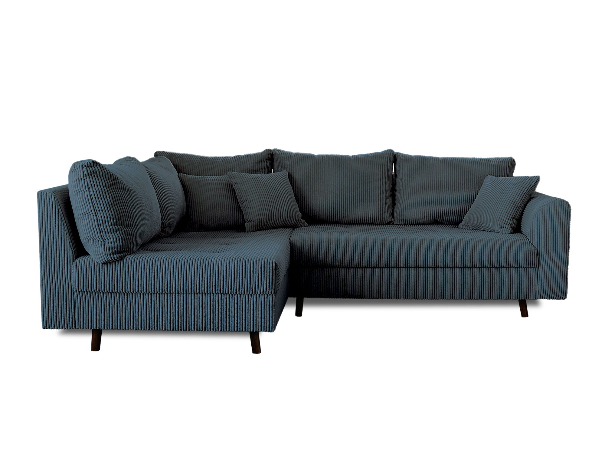 Canapé d'angle 7 places Bleu Velours Design Confort Promotion