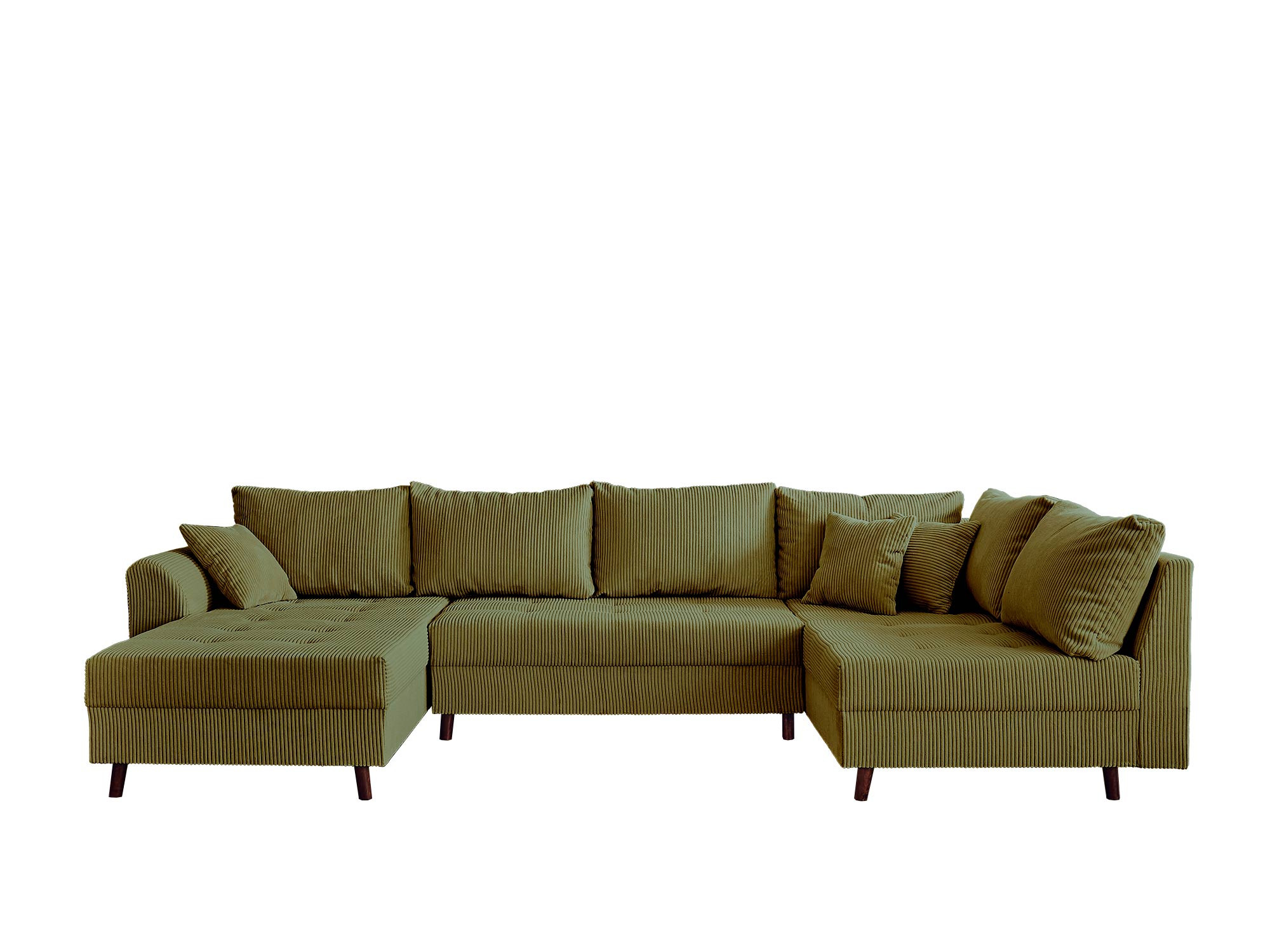 Canapé d'angle 7 places Velours Design Confort Vert Promotion