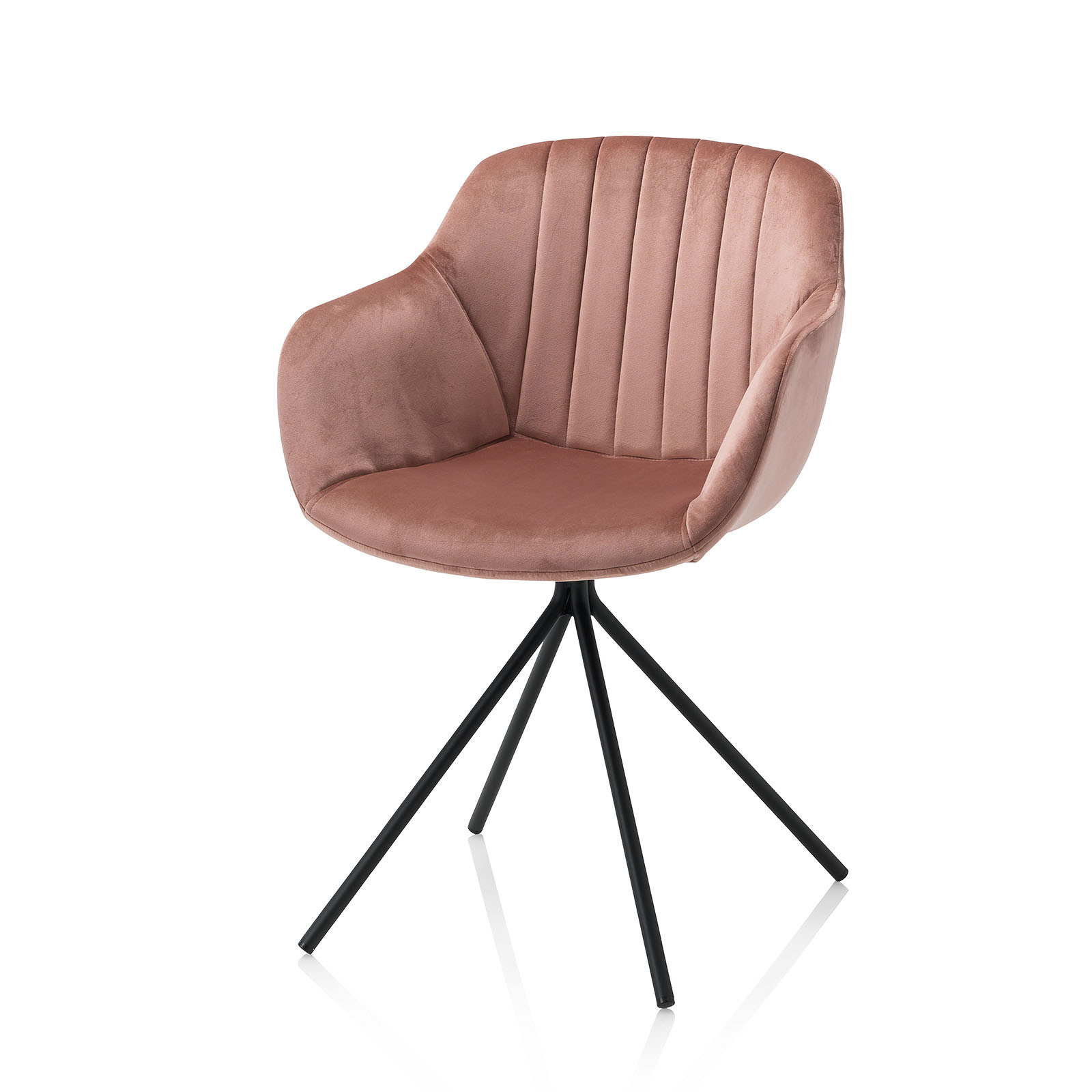 Lot de 2 chaises en velours rose corail