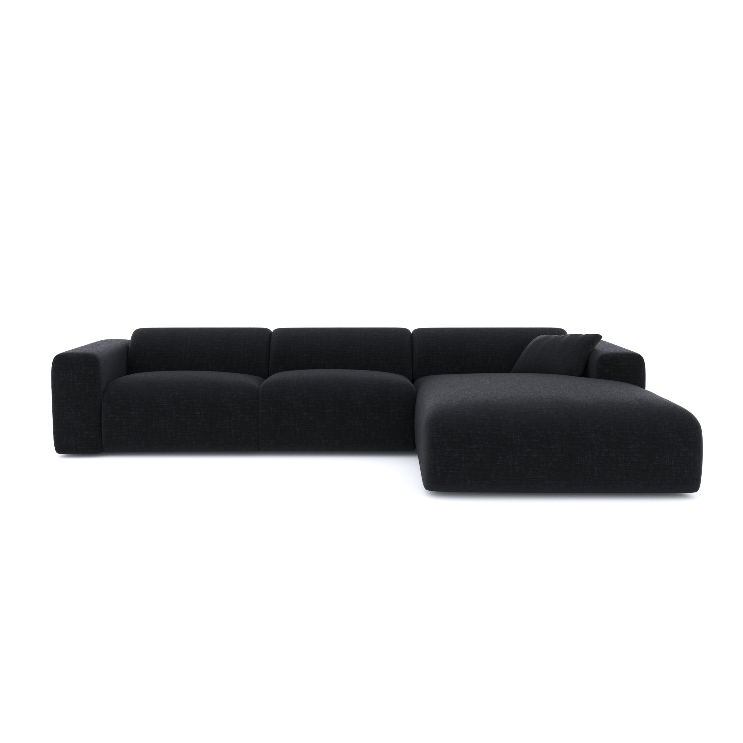 Canapé d'angle Noir Tissu Confort Promotion