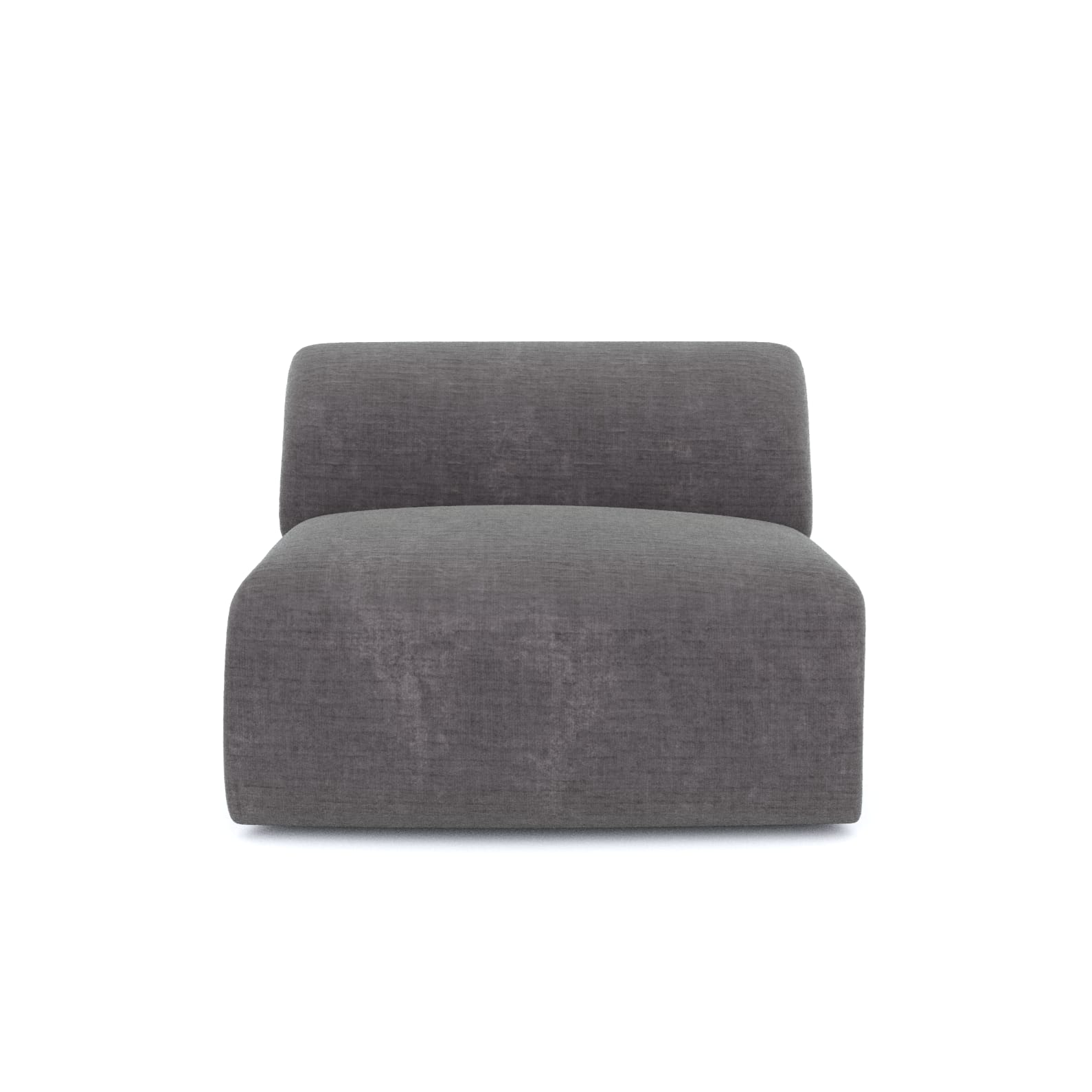 Fauteuil sans accoudoirs velours à motifs gris