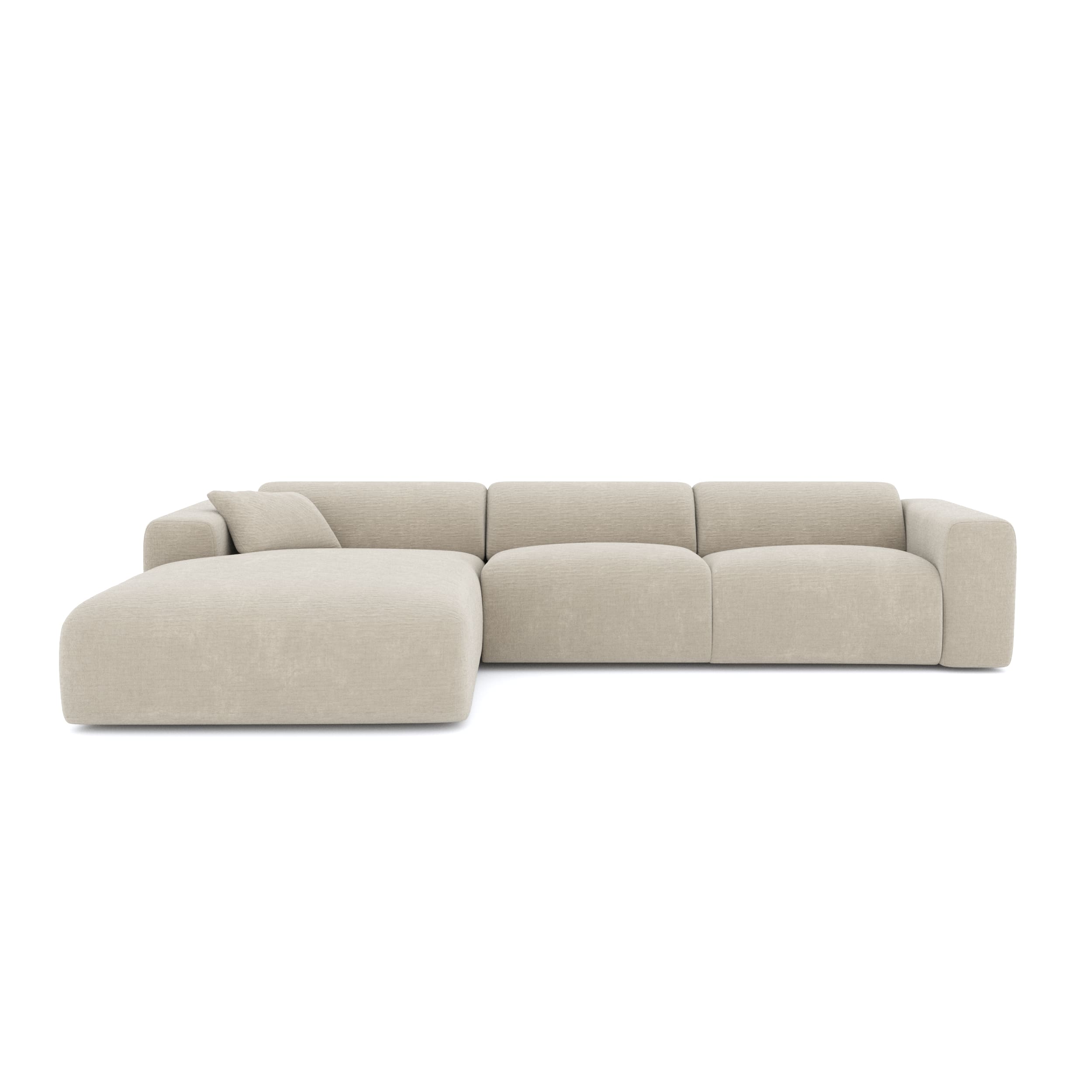 Canapé d'angle Beige Tissu Confort Promotion