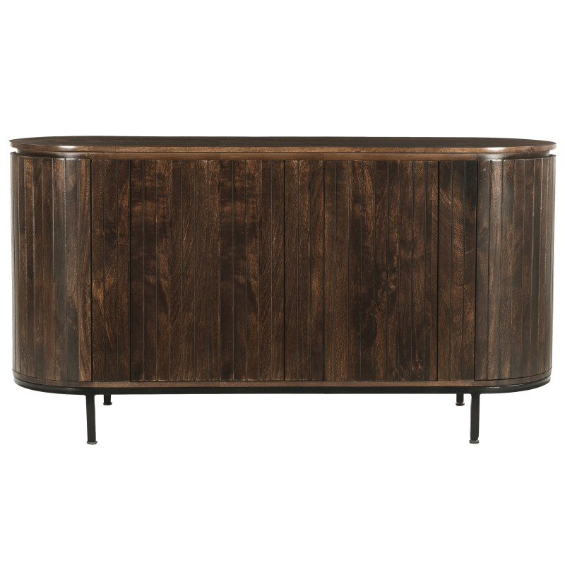 Buffet 2 portes L180 cm en bois de Manguier massif Noyer