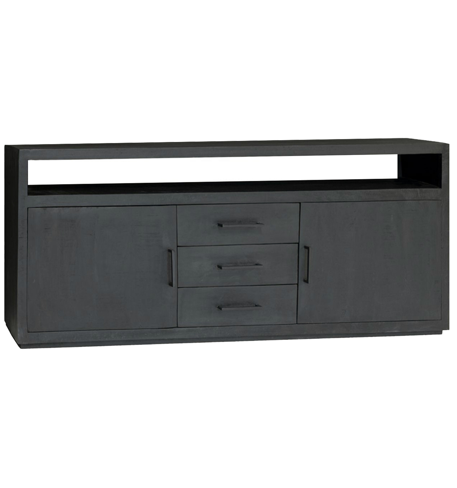Buffet 2 portes 3 tiroirs L180cm en bois de Manguier massif noir