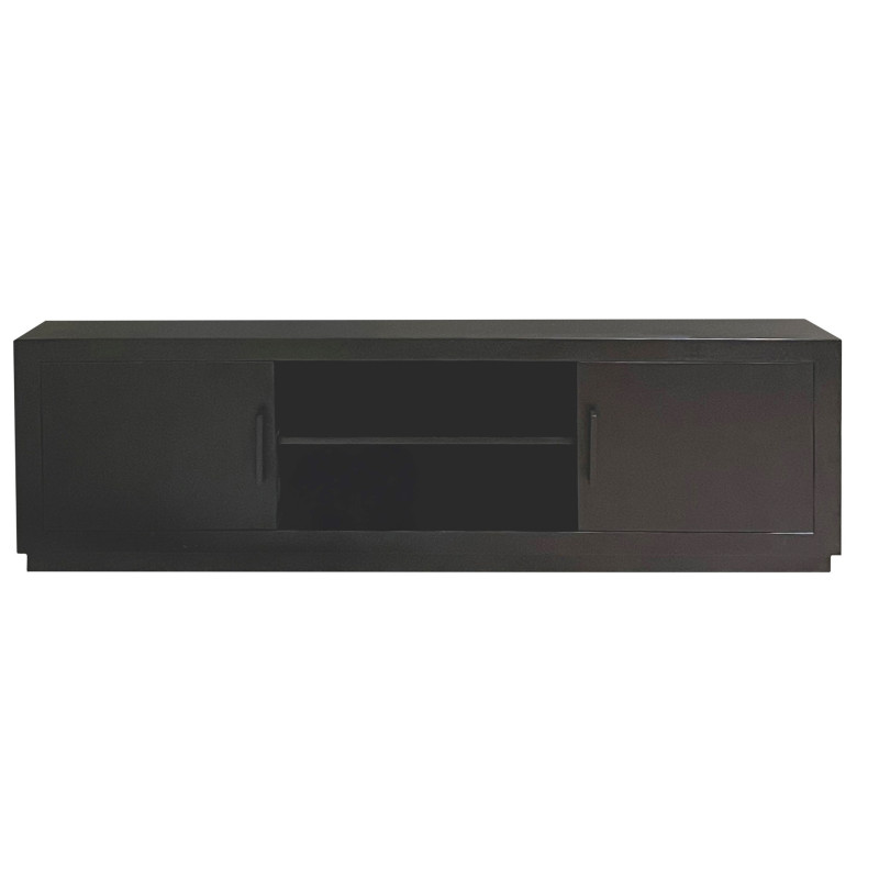 Meuble TV 2 portes L180cm en Manguier massif noir