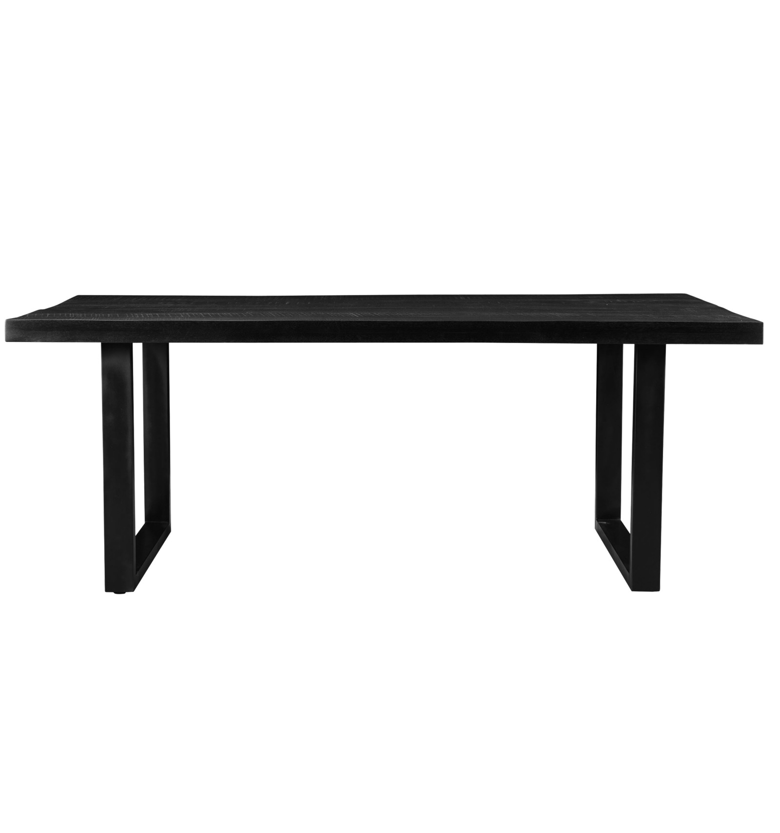 Table à manger 8/10 personnes L200, Manguier massif noir et métal