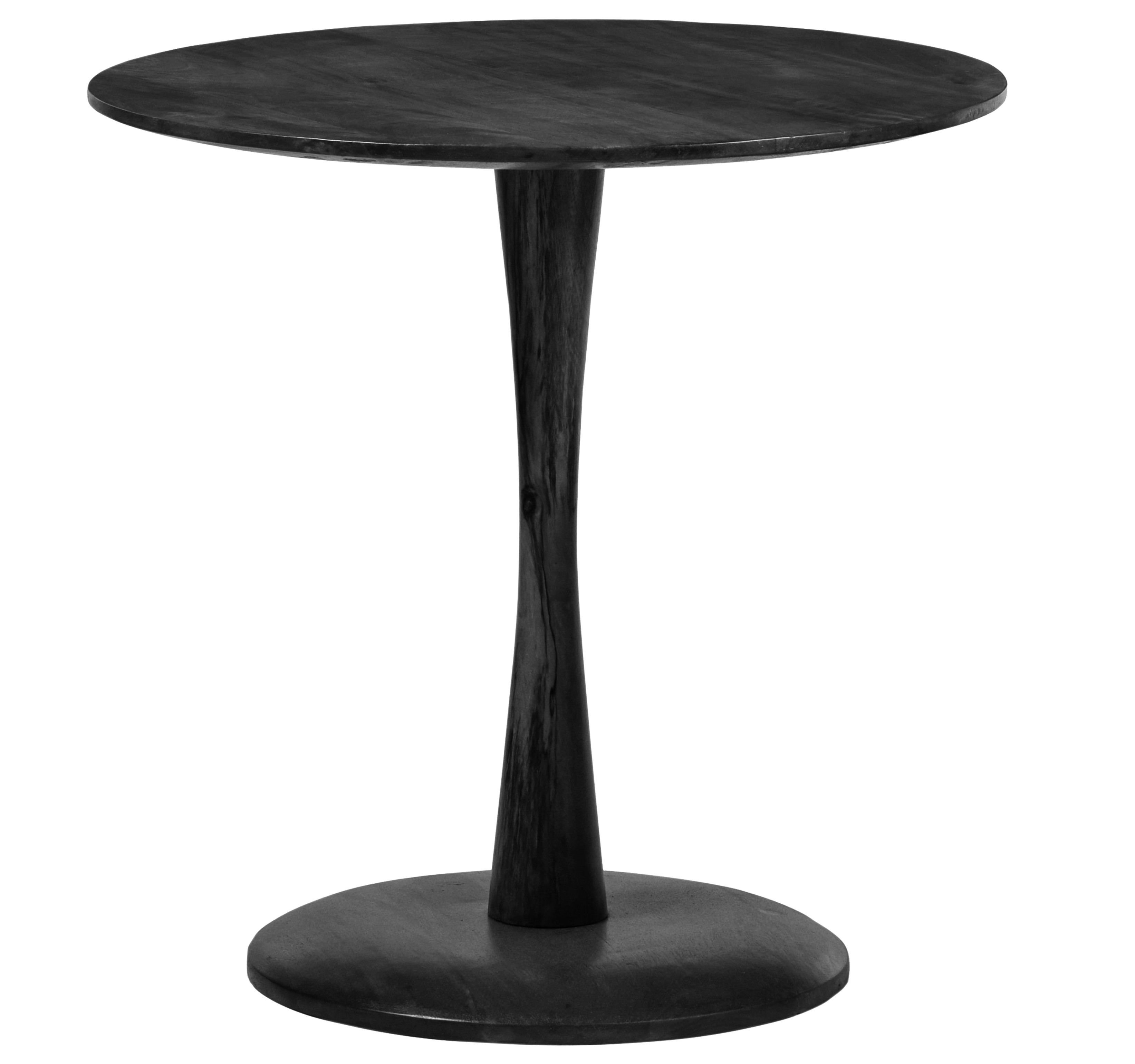 bangalore-table basse ronde diam50 cm en bois de manguier massif noir